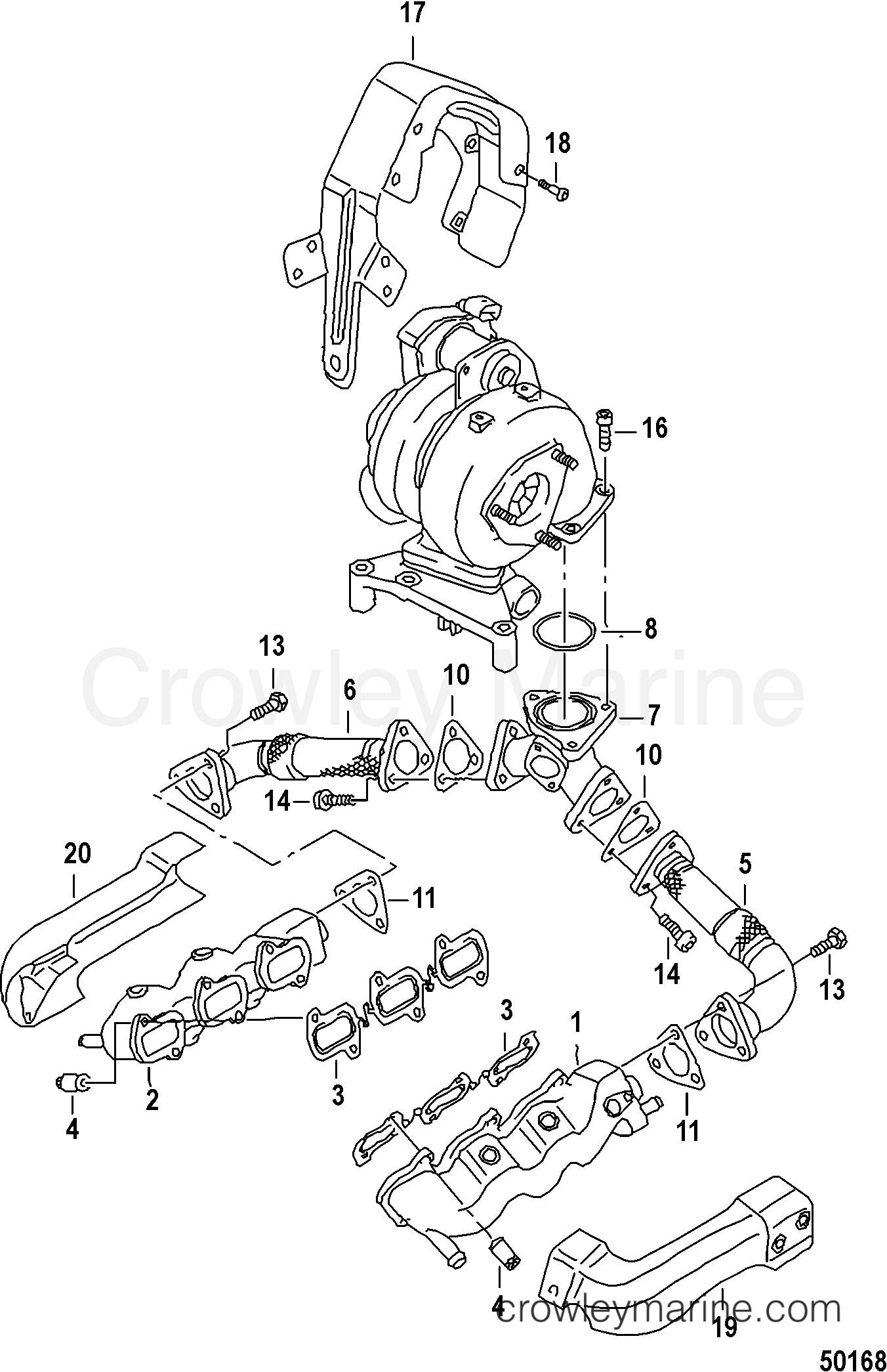 2014 Inboard Engine 3.0L TDI - 3D300110D - EXHAUST MANIFOLD