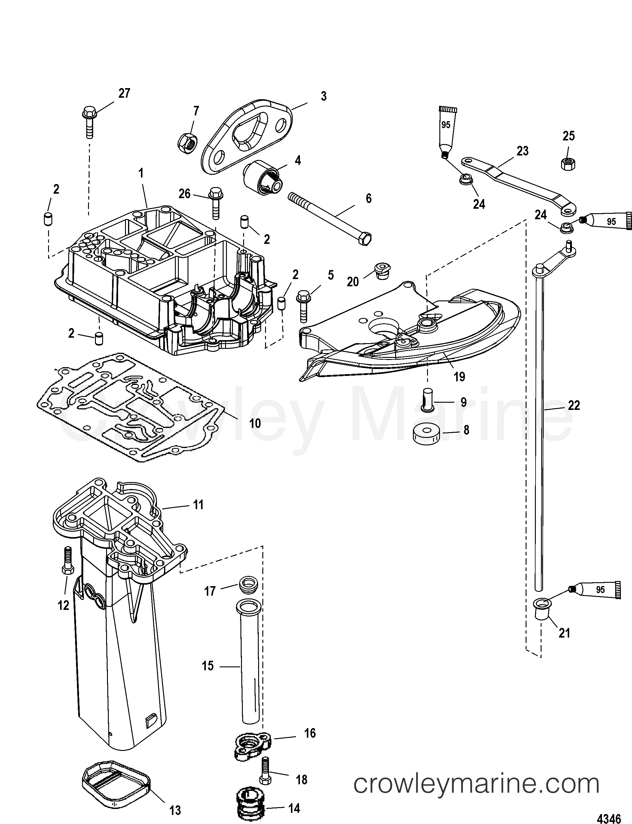 2005 Outboard 75 [MLH] - 7075217TD - EXHAUST PLATE