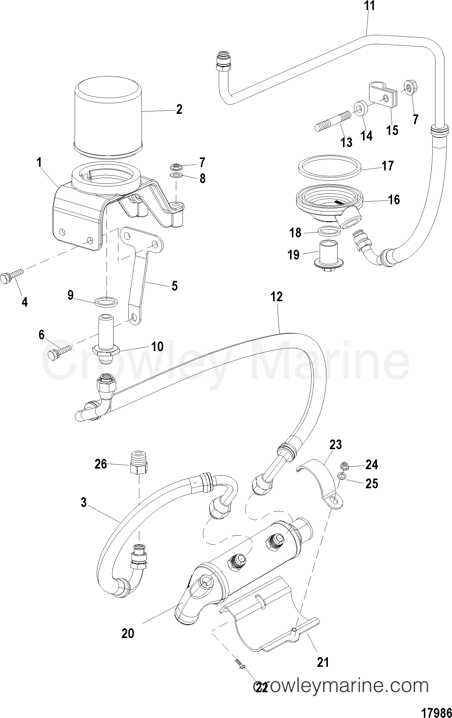 1998 Inboard Engine 8.1L HO [MPI] - 308100521 - REMOTE OIL SYSTEM