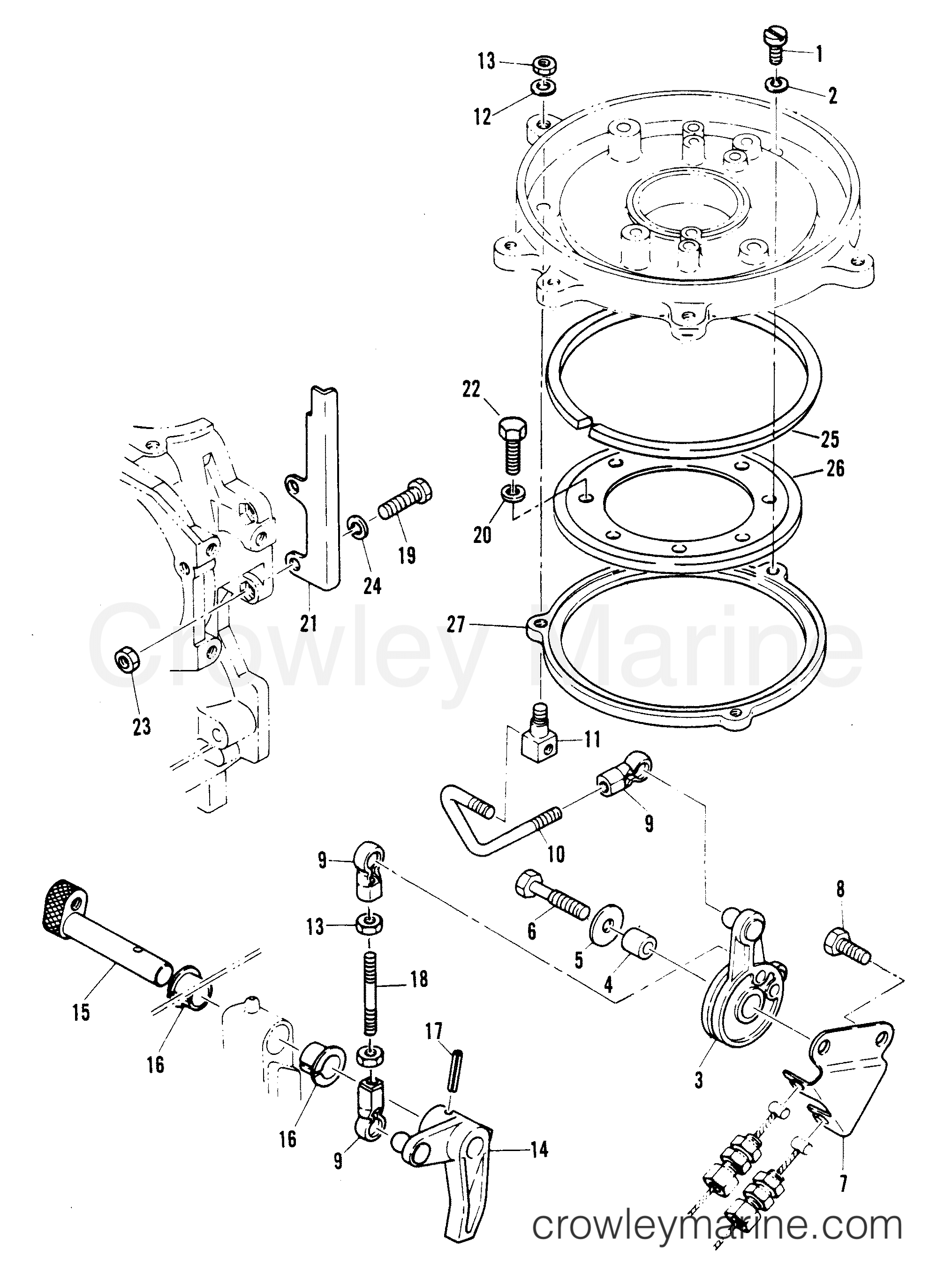 1980 Outboard 25 [E] - 7025500 - THROTTLE CONTROL