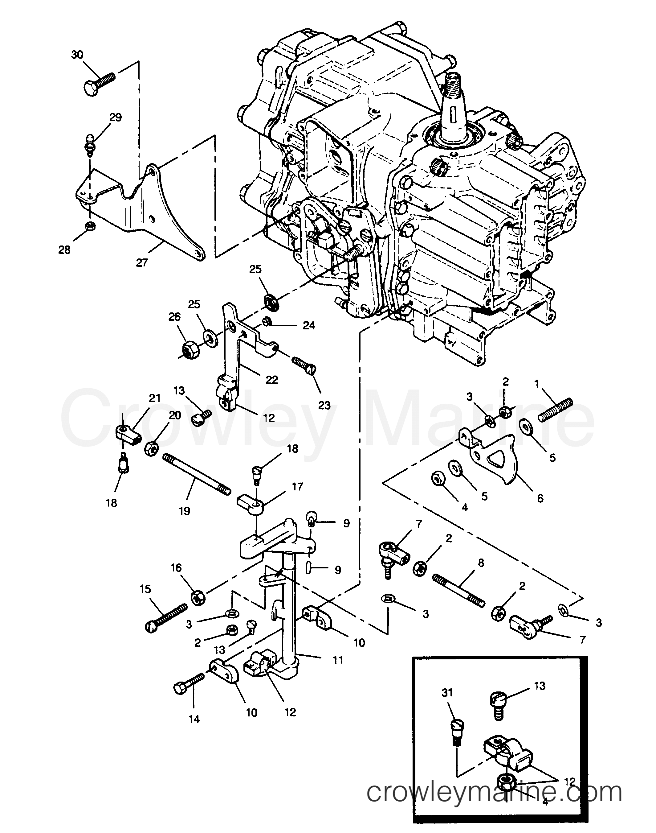 1990 Outboard 50 - 507A90B [Force] - SHIFT AND THROTTLE LINKAGE