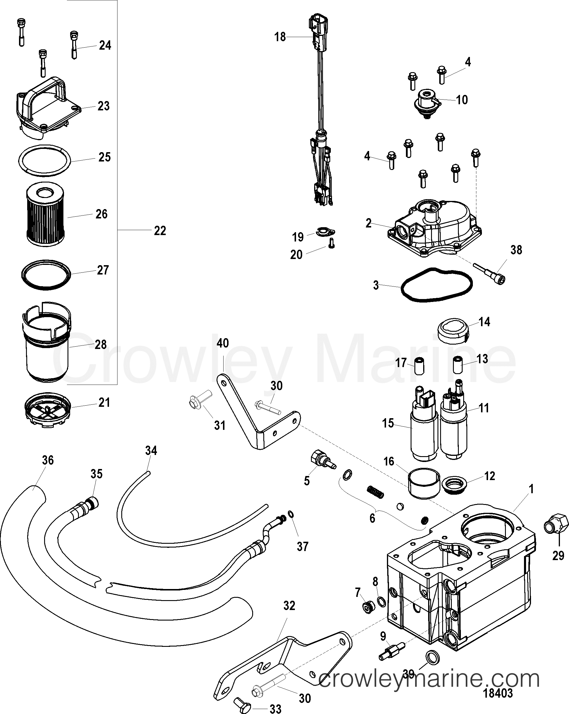 FUEL SUPPLY MODULE, BRAVO - 1998 Stern Drive 6.2L [BRAVO MPI 