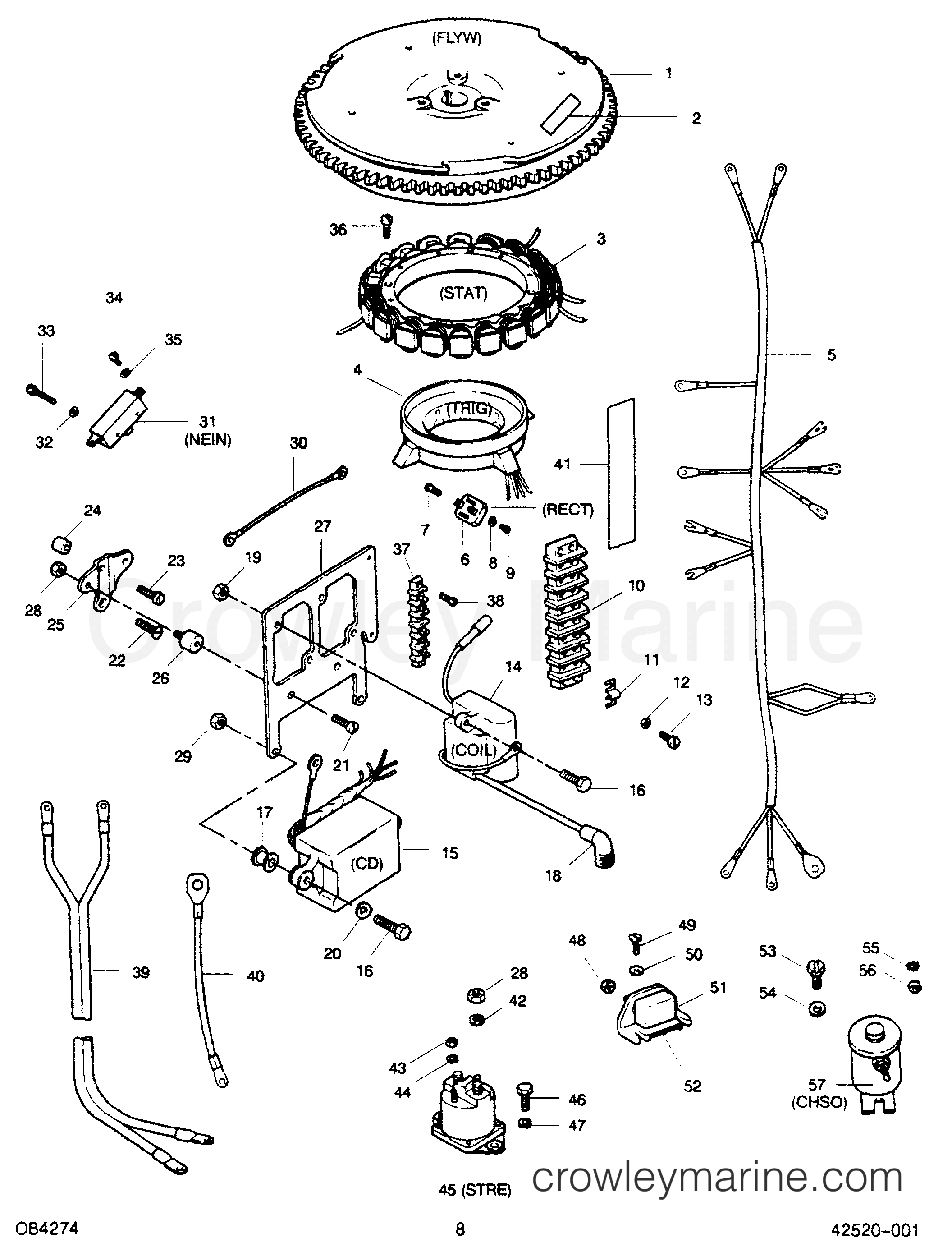 1989 Outboard 50 - H0507F89B [B] - ELECTRICAL COMPONENTS