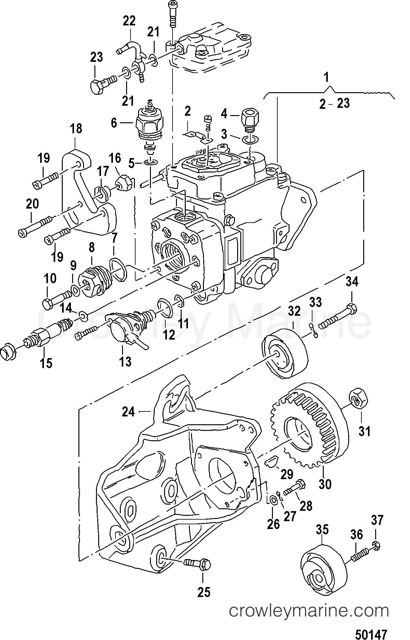 2012 Inboard Engine 2.5L TDI - 3D250010D - INJECTION PUMP