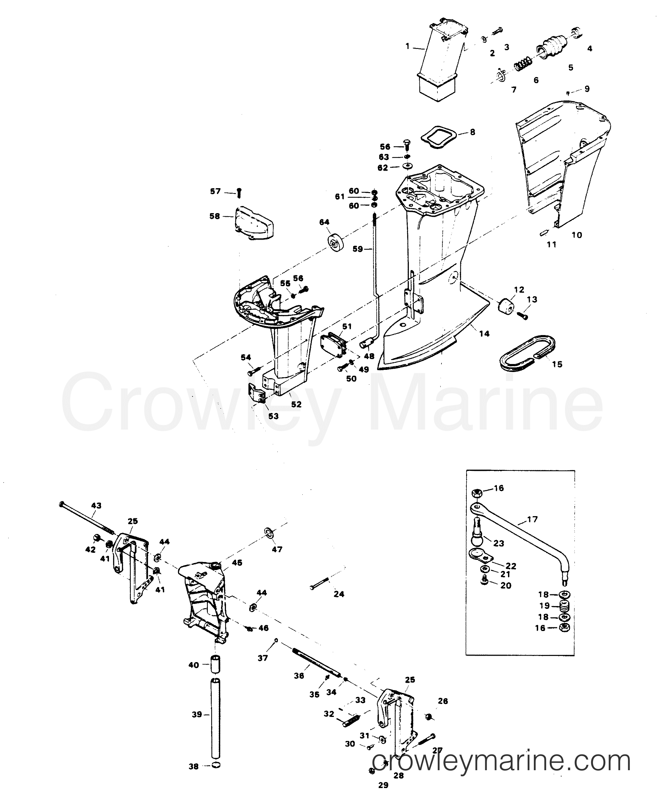 MOTOR LEG 1982 Outboard 85 H0858B82E Crowley Marine