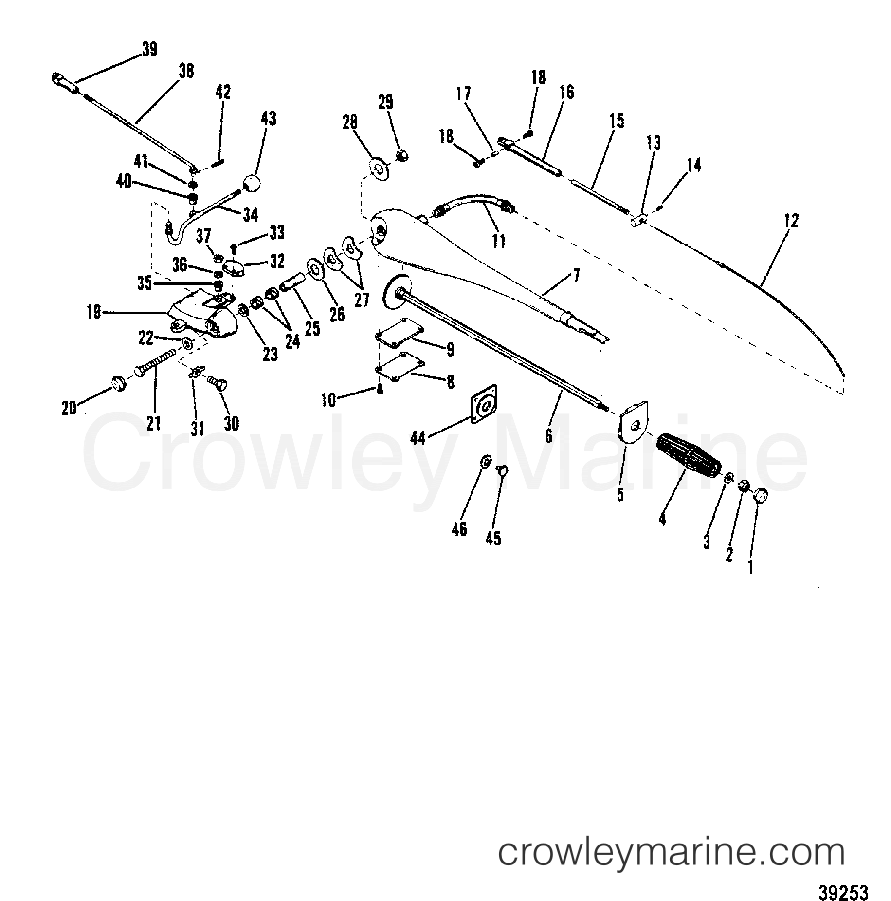 1982 Outboard 40 [ELH] - 1040552 - STEERING HANDLE ASSEMBLY