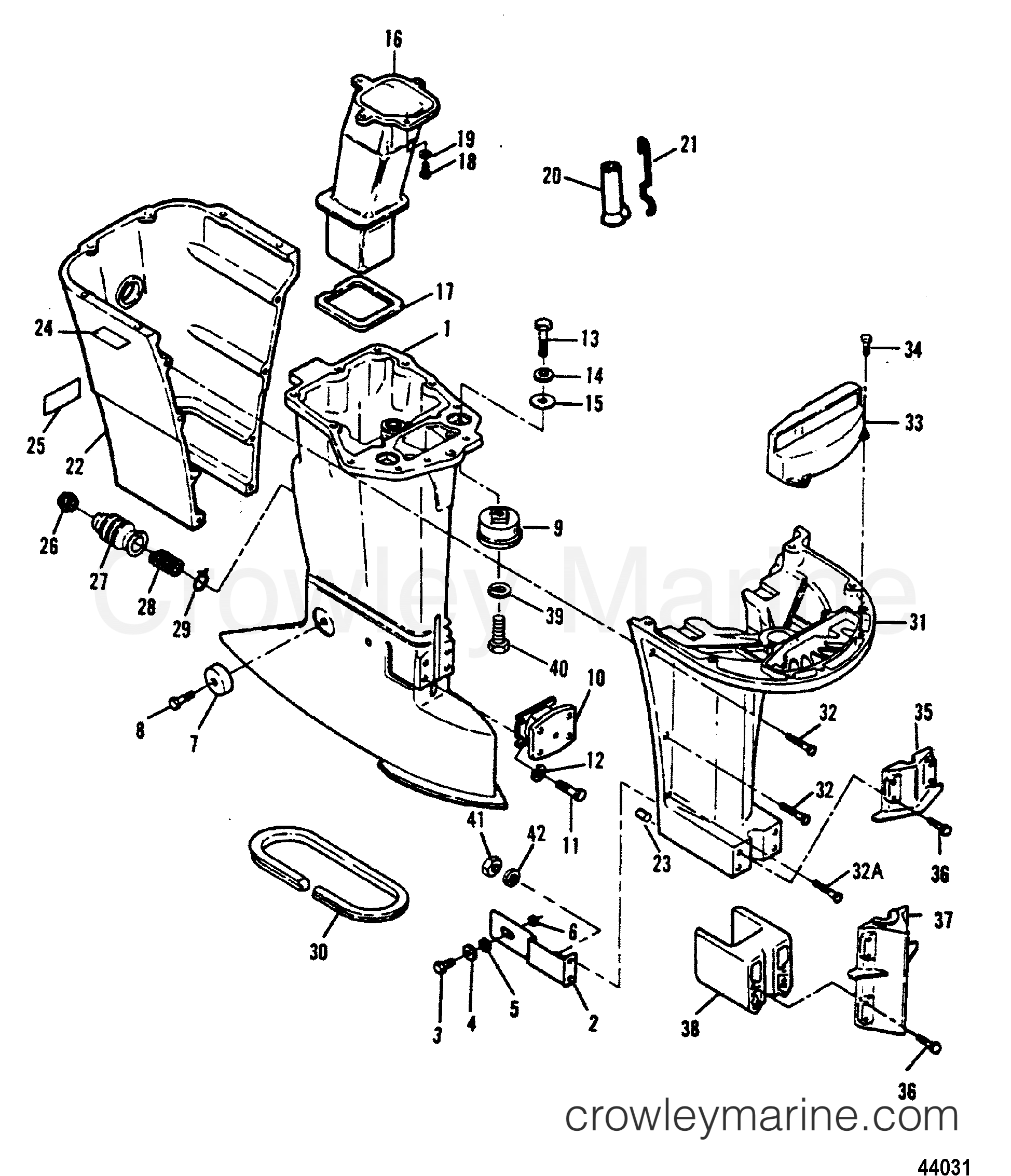1992 Outboard 90 - H0908E92C [C] - DRIVESHAFT HOUSING