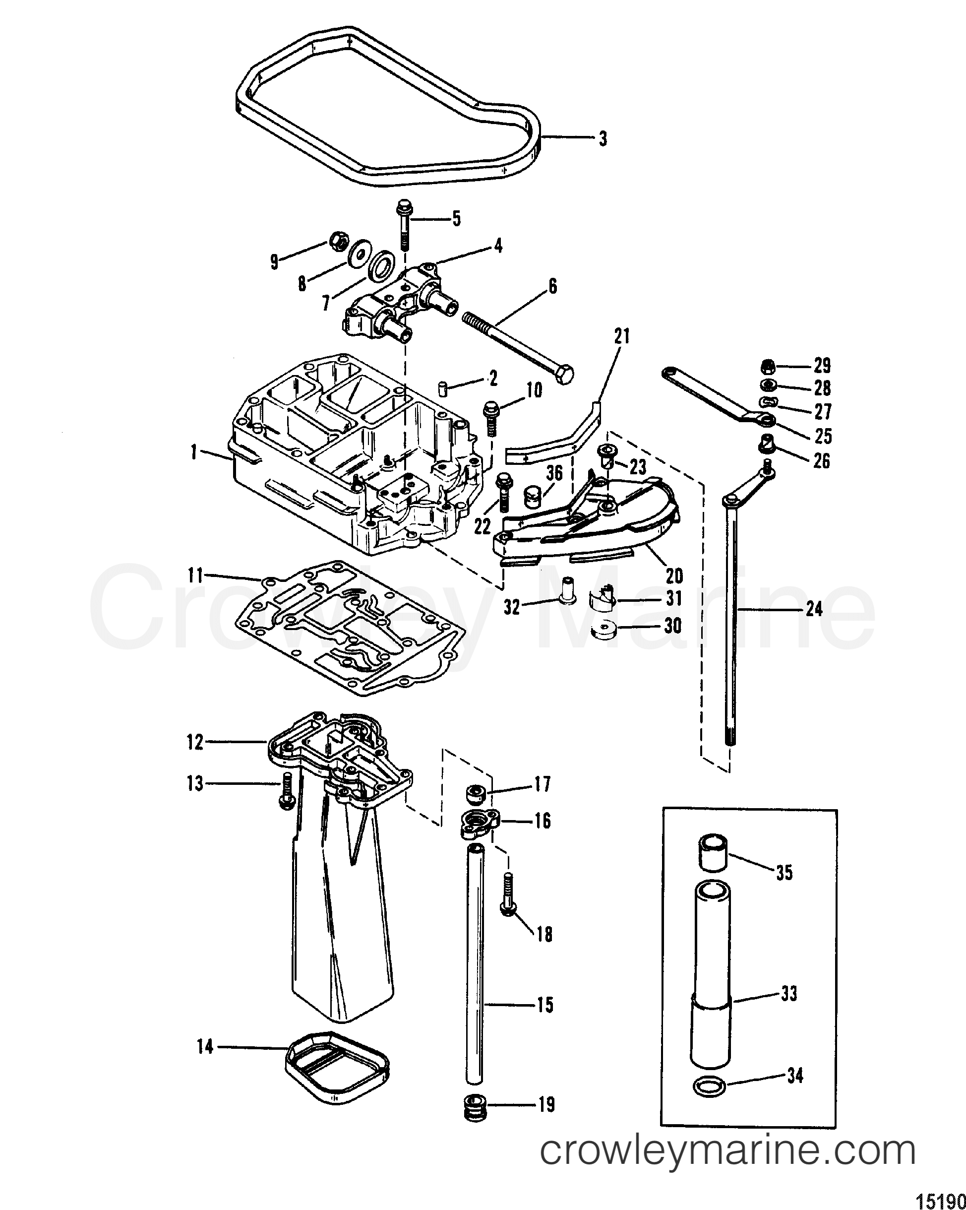 1992 Outboard 115 [EXLPTO] - 7115422AD - EXHAUST PLATE