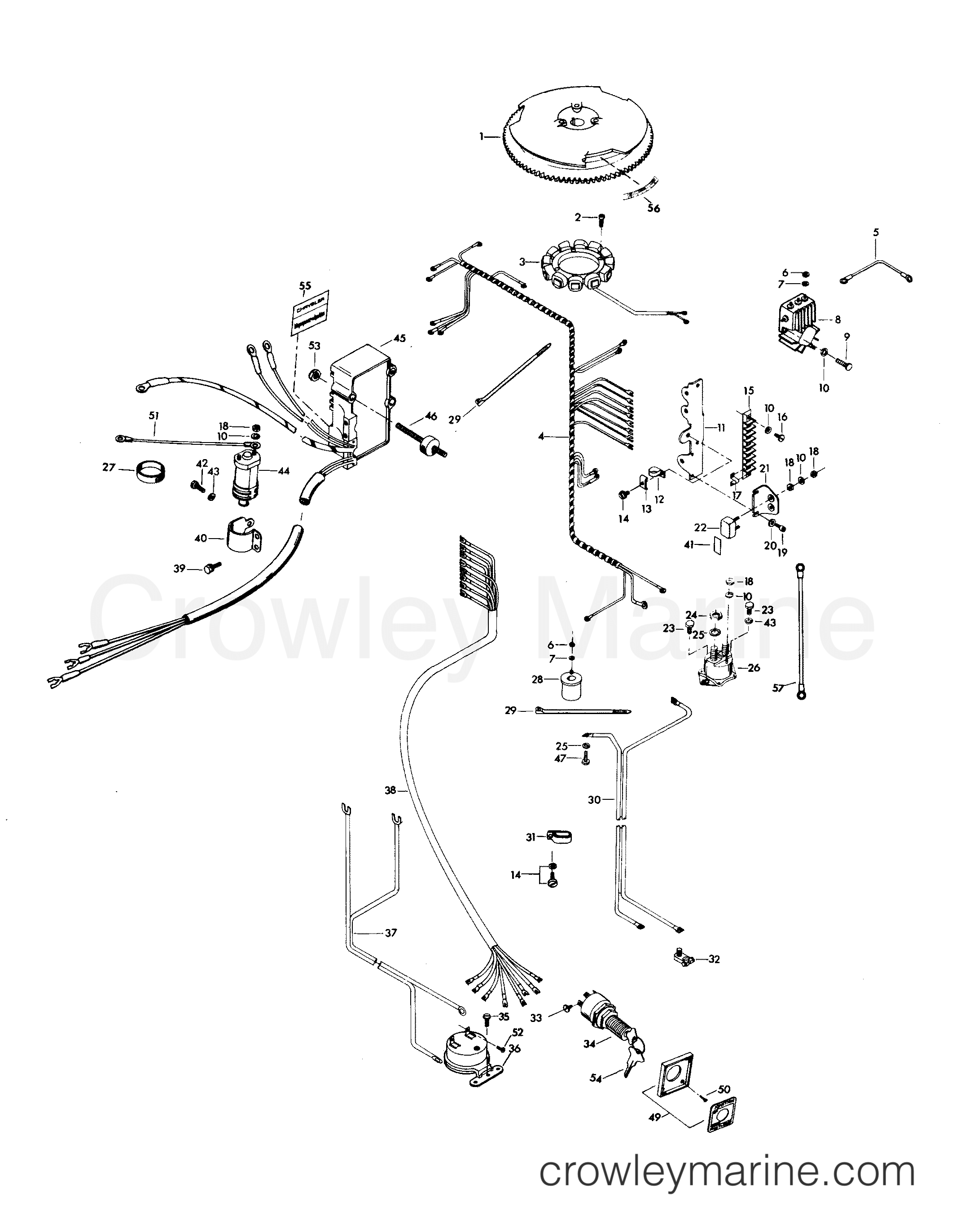 1980 Outboard 75 - H0756H80F - ELECTRICAL COMPONENTS