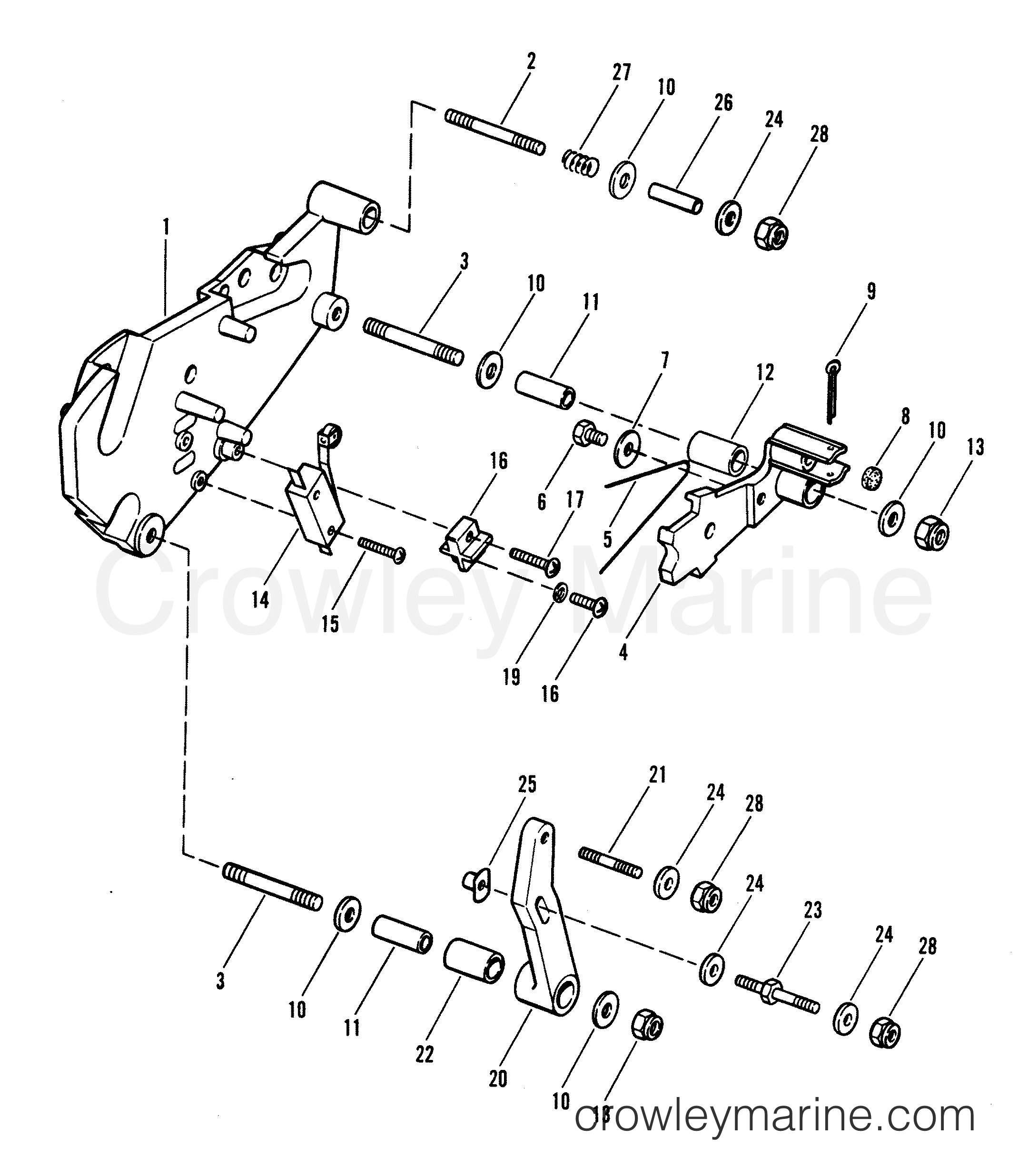 1983 Stern Drive 185 - 01851333 - SHIFT BRACKET