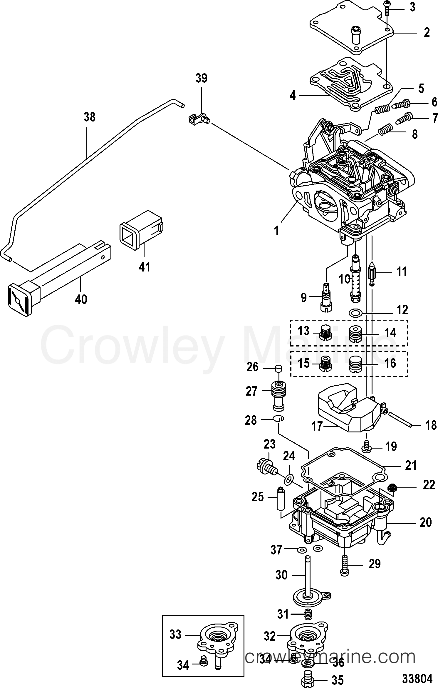 CARBURETOR 2008 Mercury Outboard 20 [ELPT 4] 1F20412HK Crowley Marine
