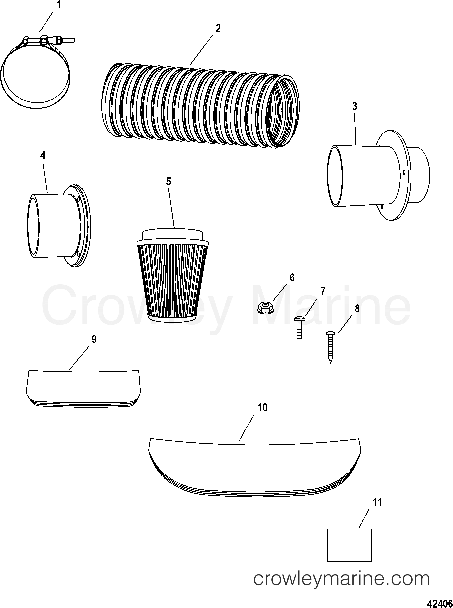 SNORKEL KIT, 350 VERADO Various Years Rigging Exhaust / Cooling