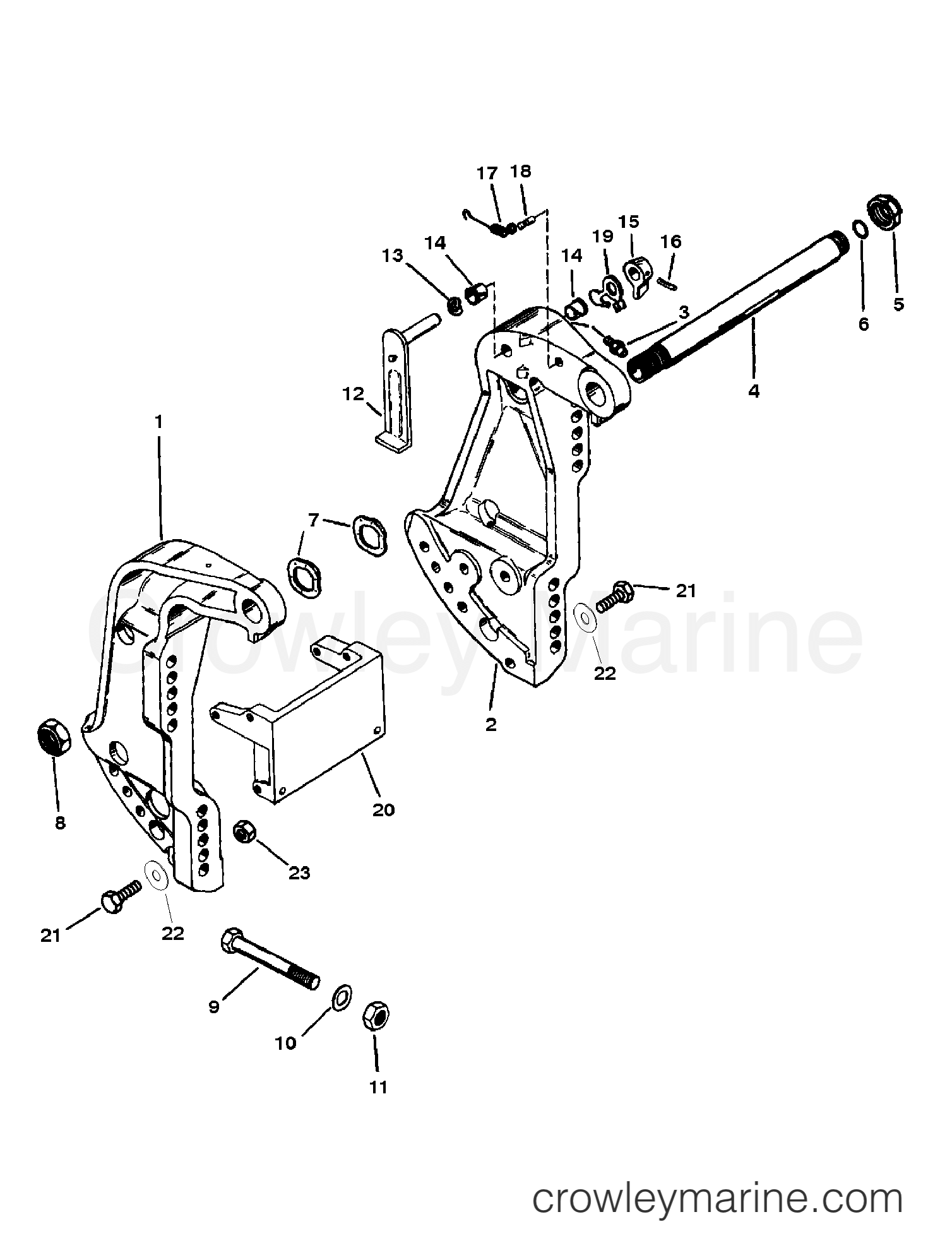 1997 Outboard 90 - H090412TT [ELPT] - TRANSOM BRACKET