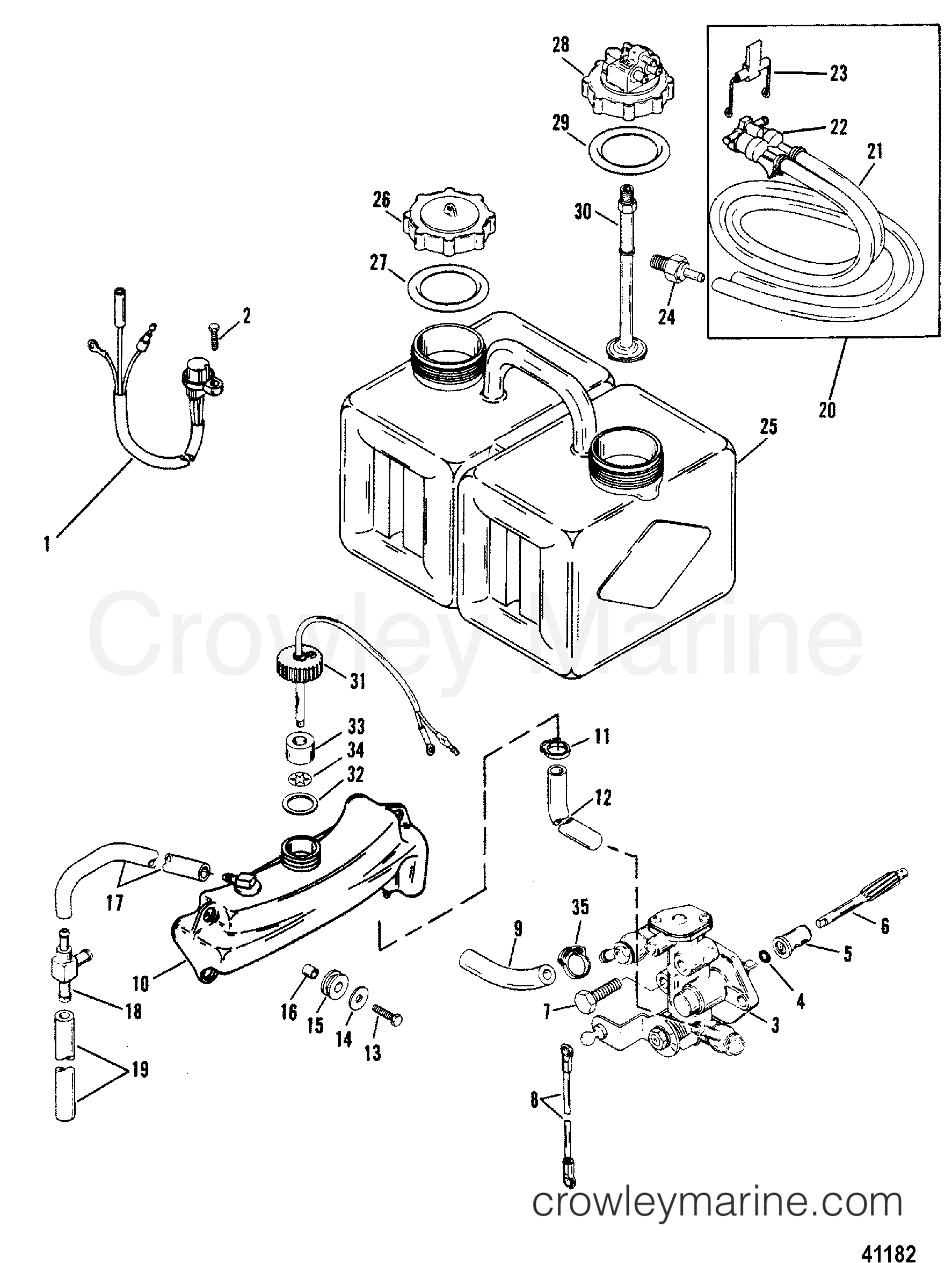 1988 Outboard 220XRI [L] - 7220412ND - OIL INJECTION COMPONENTS
