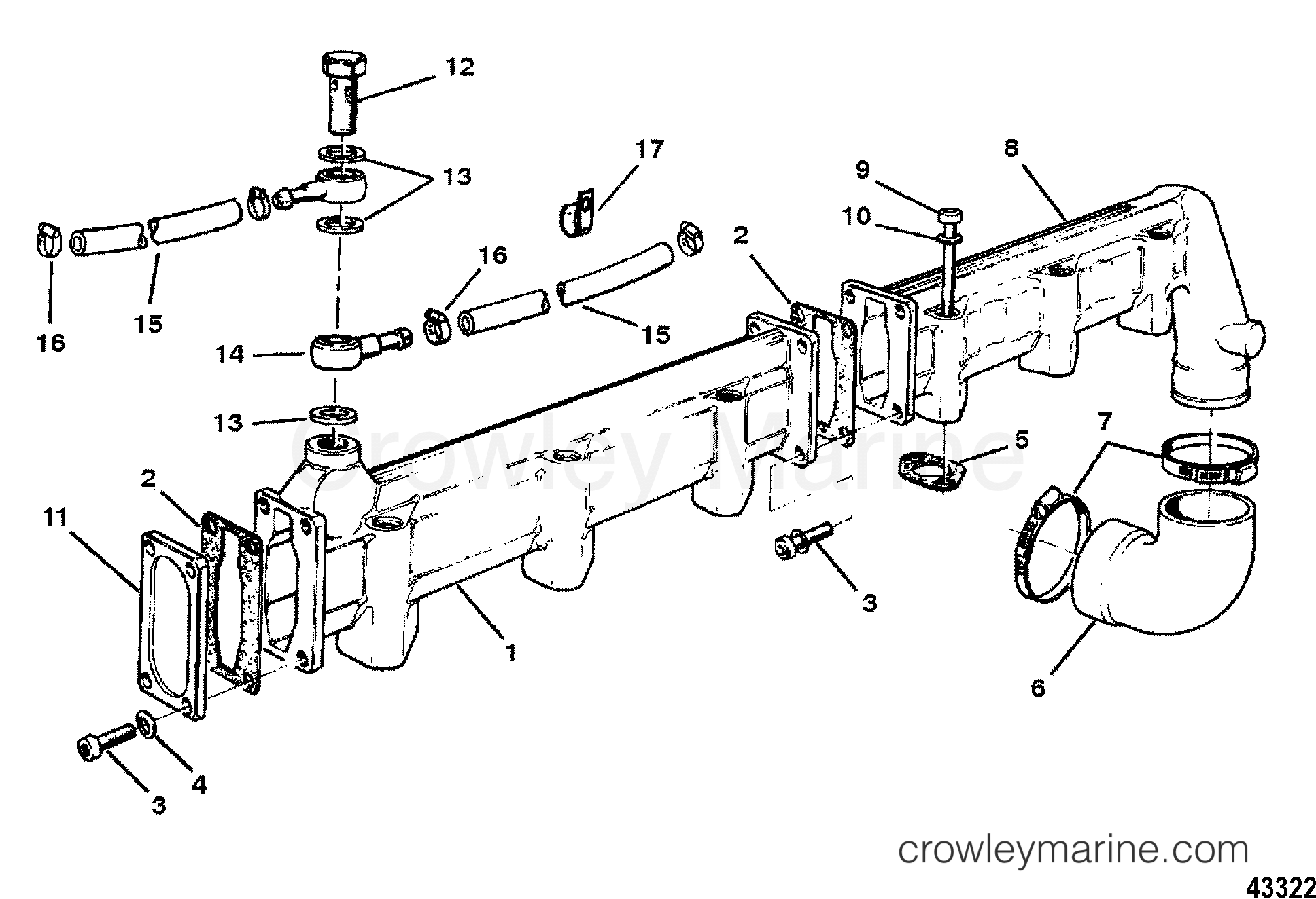 1998 Inboard Engine 642D [--] - 3C684BDLD - MANIFOLD STRIP