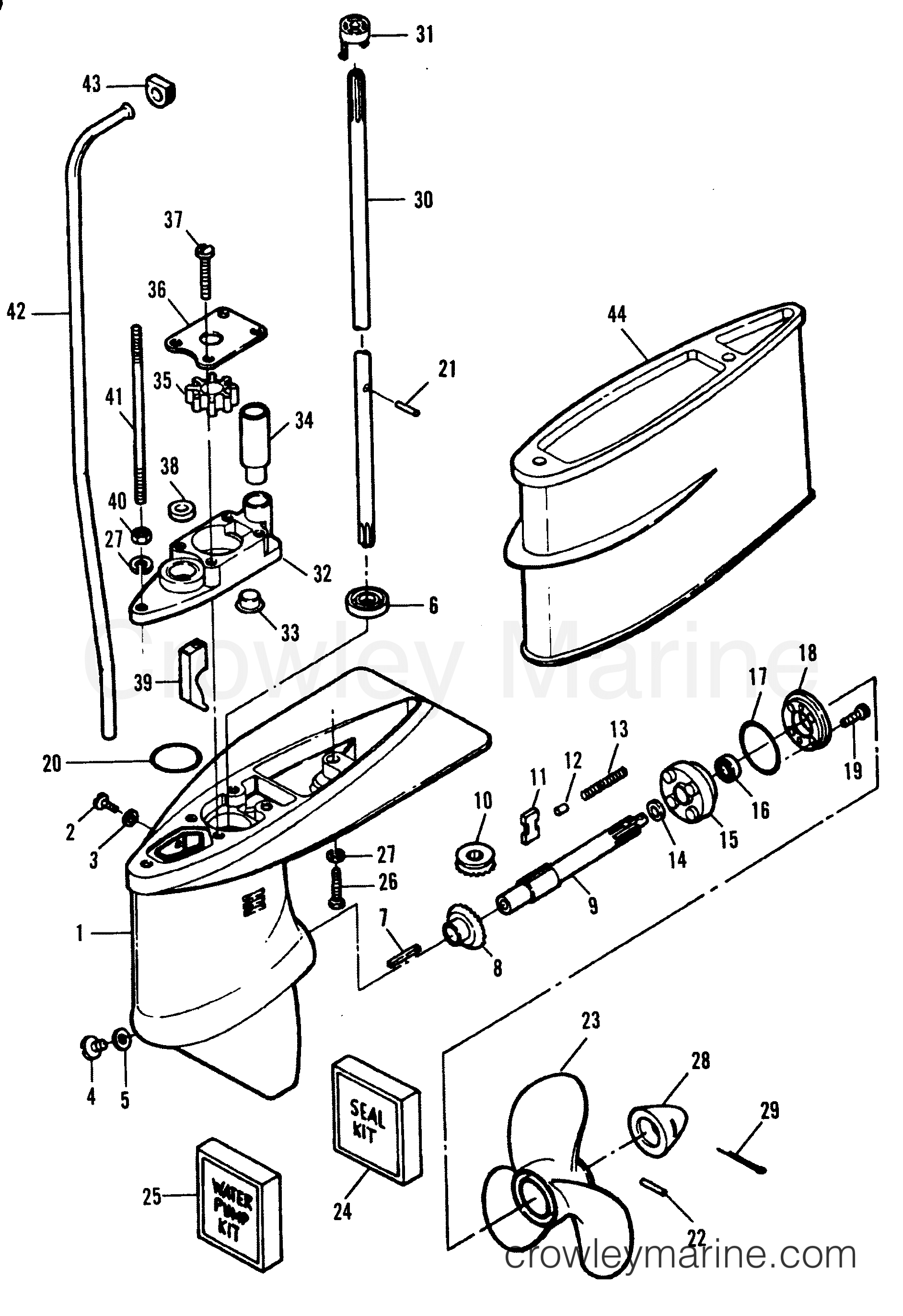 1990 Outboard 5 - H0052F90B [B] - GEAR HOUSING (ALL MODELS)
