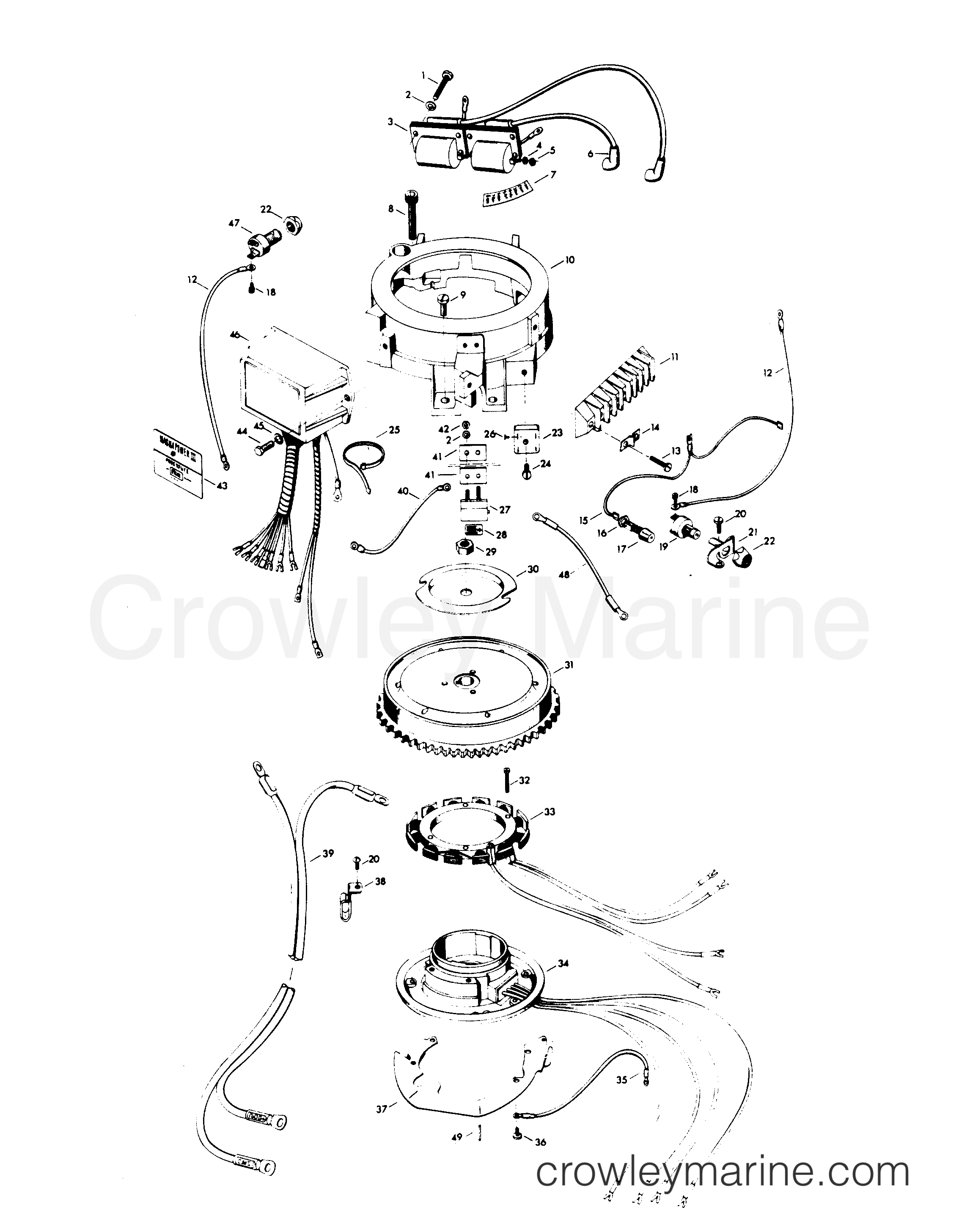 1979 Outboard 12 - H0123B79E - ELECTRICAL COMPONENTS (C-D ALTERNATOR MODELS)