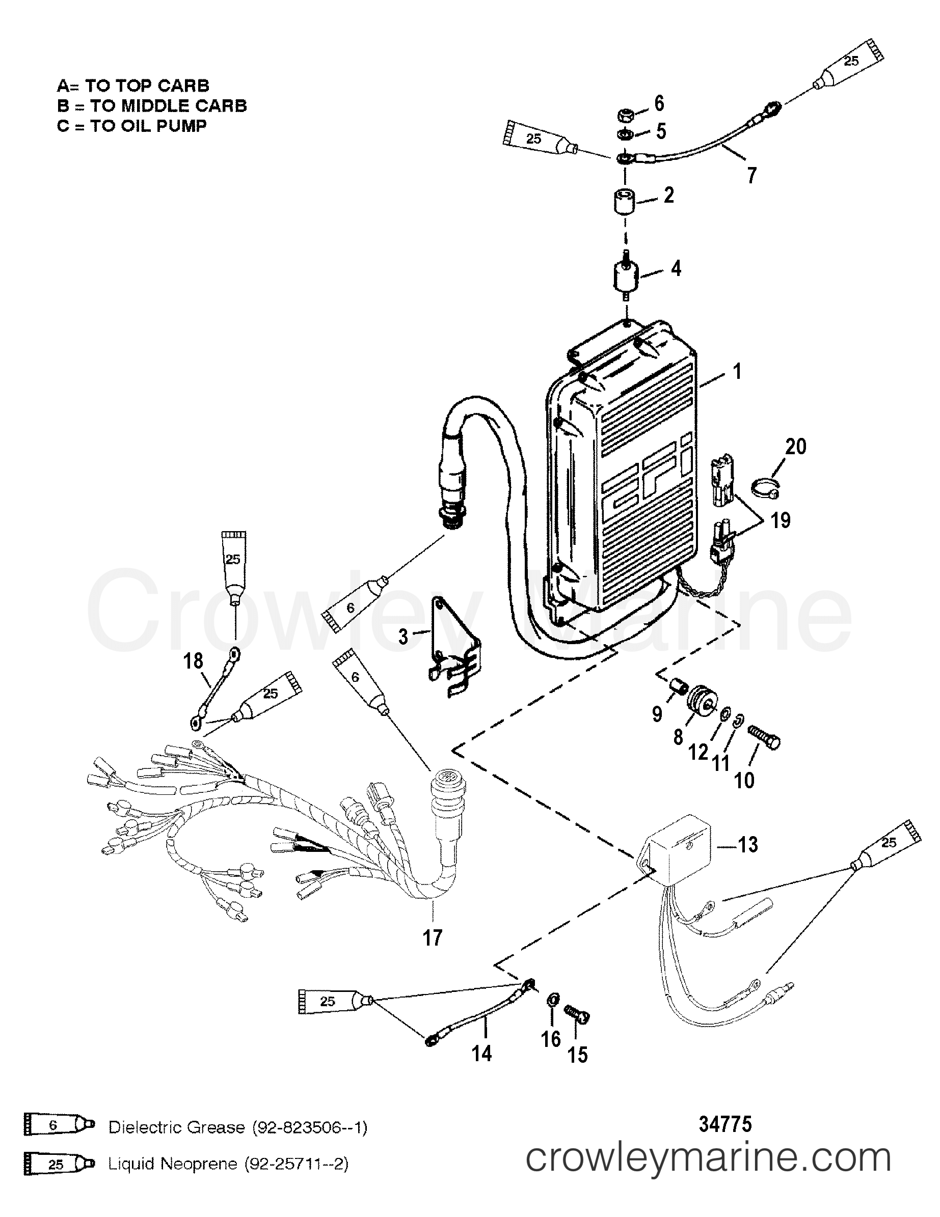 1999 Outboard 175MG [L EFI] - 7175413HD - E.C.U. ASSEMBLY