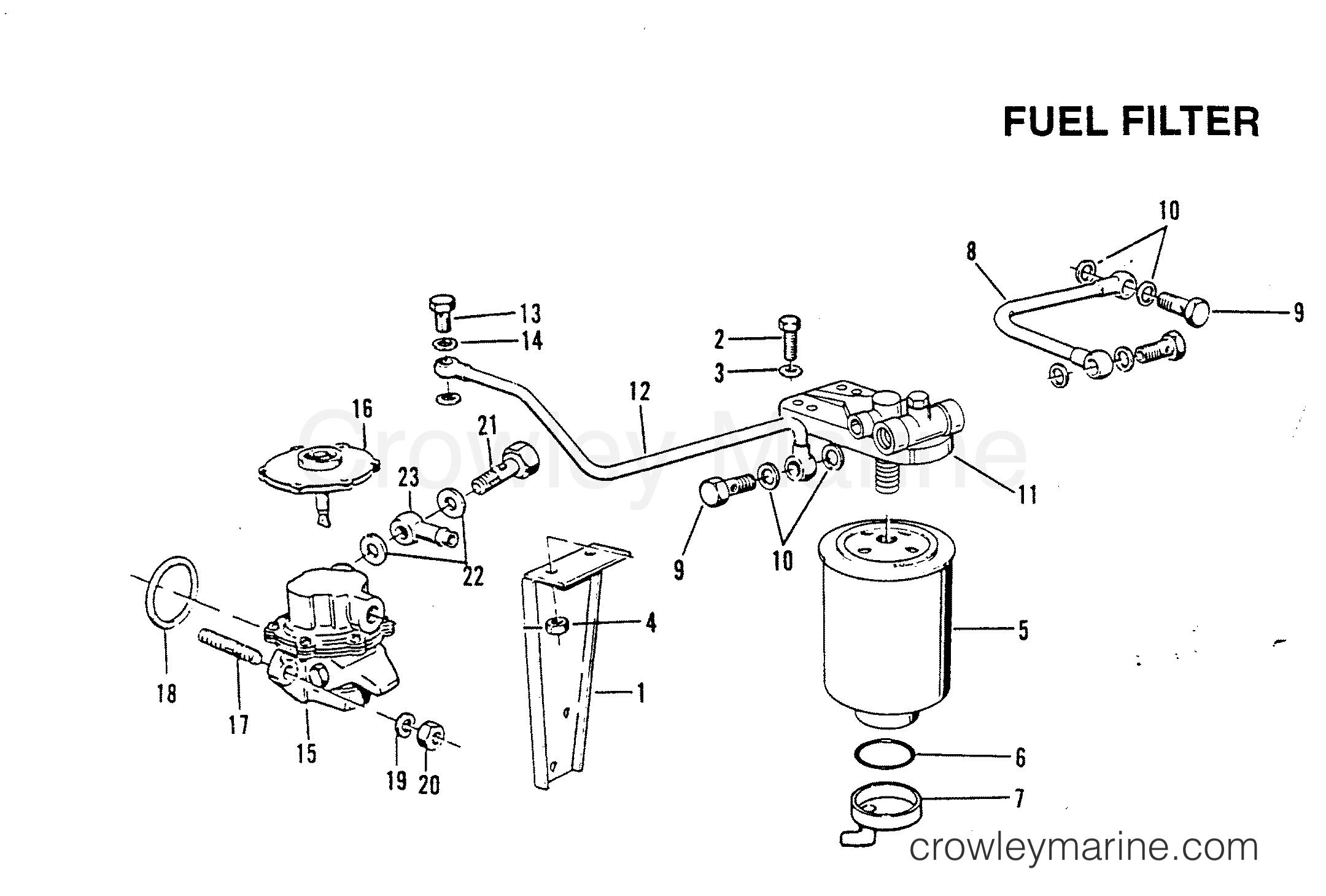 1990 Inboard Engine 642D - 34232B9CD - FUEL FILTER