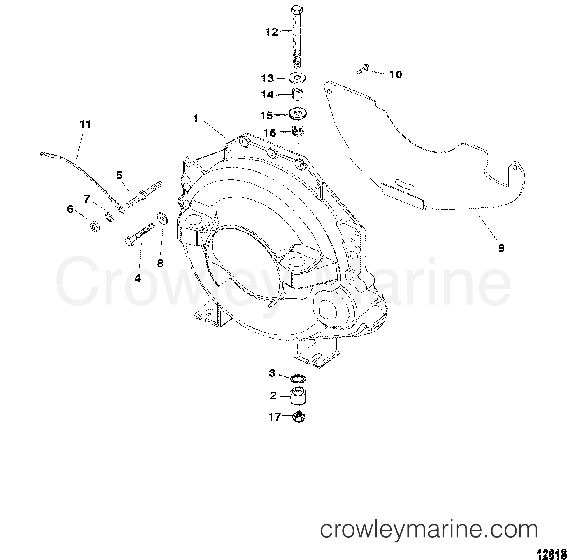 FLYWHEEL HOUSING - 1998 Stern Drive 6.2L [BRAVO MPI] 4R42027N1 