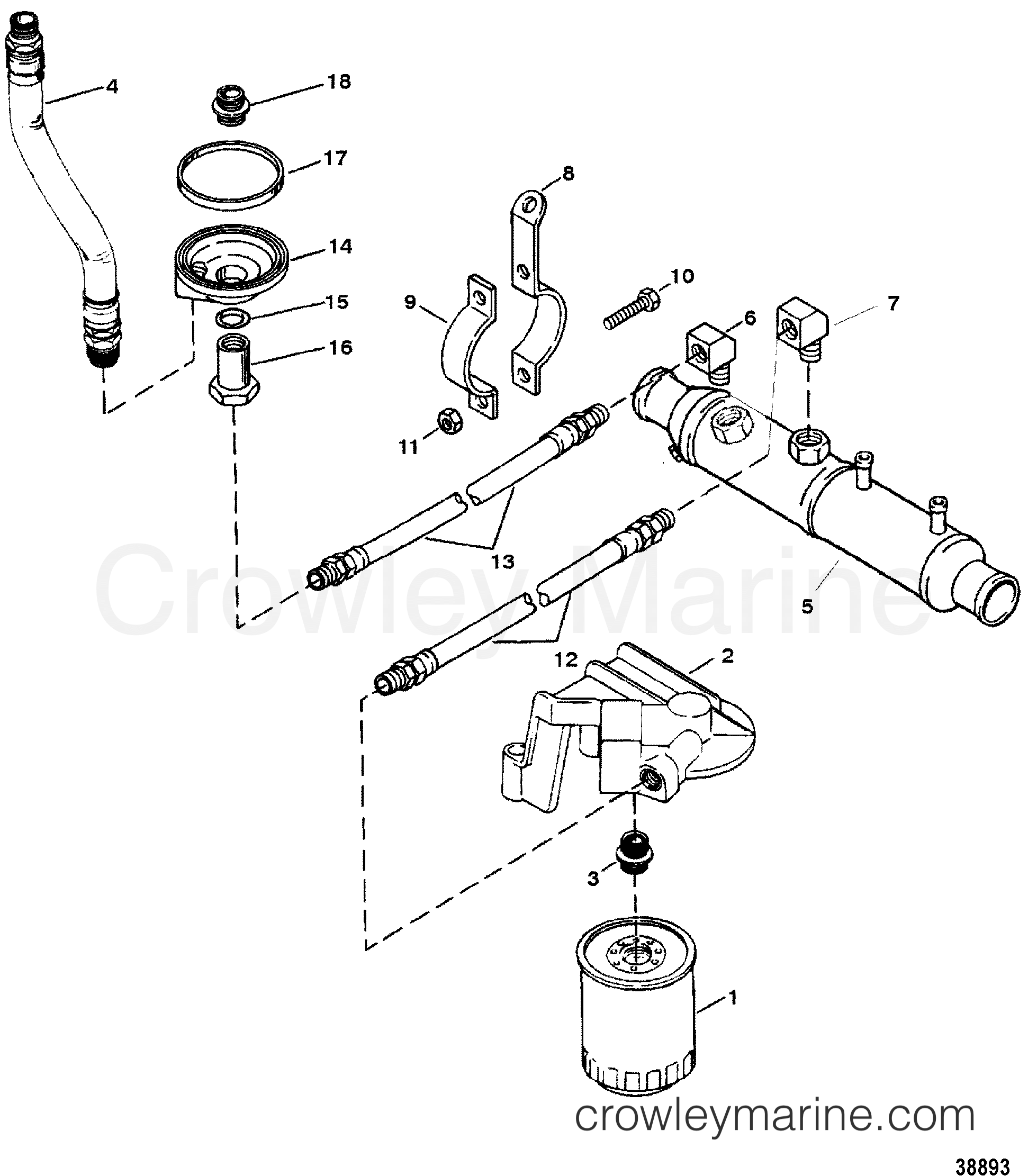OIL FILTER AND ADAPTOR(7.4L BRAVO) S/N:0F114759 & BELOW - 1991