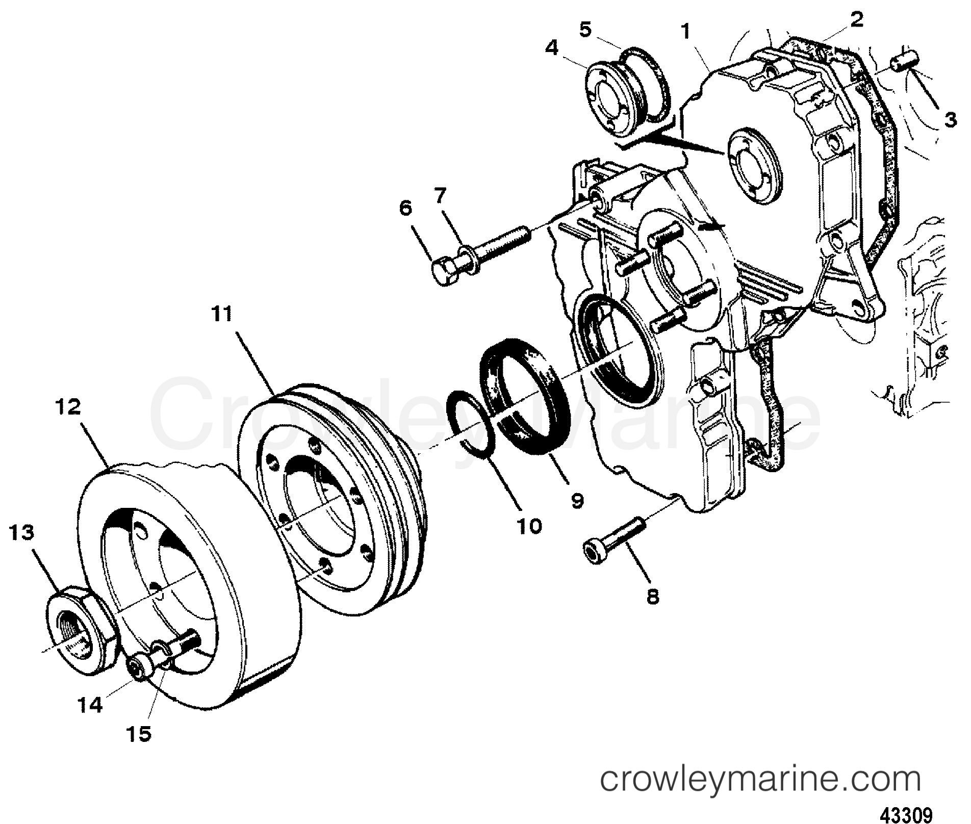 1998 Inboard Engine 642D [--] - 3C684BDLD - FRONT COVER
