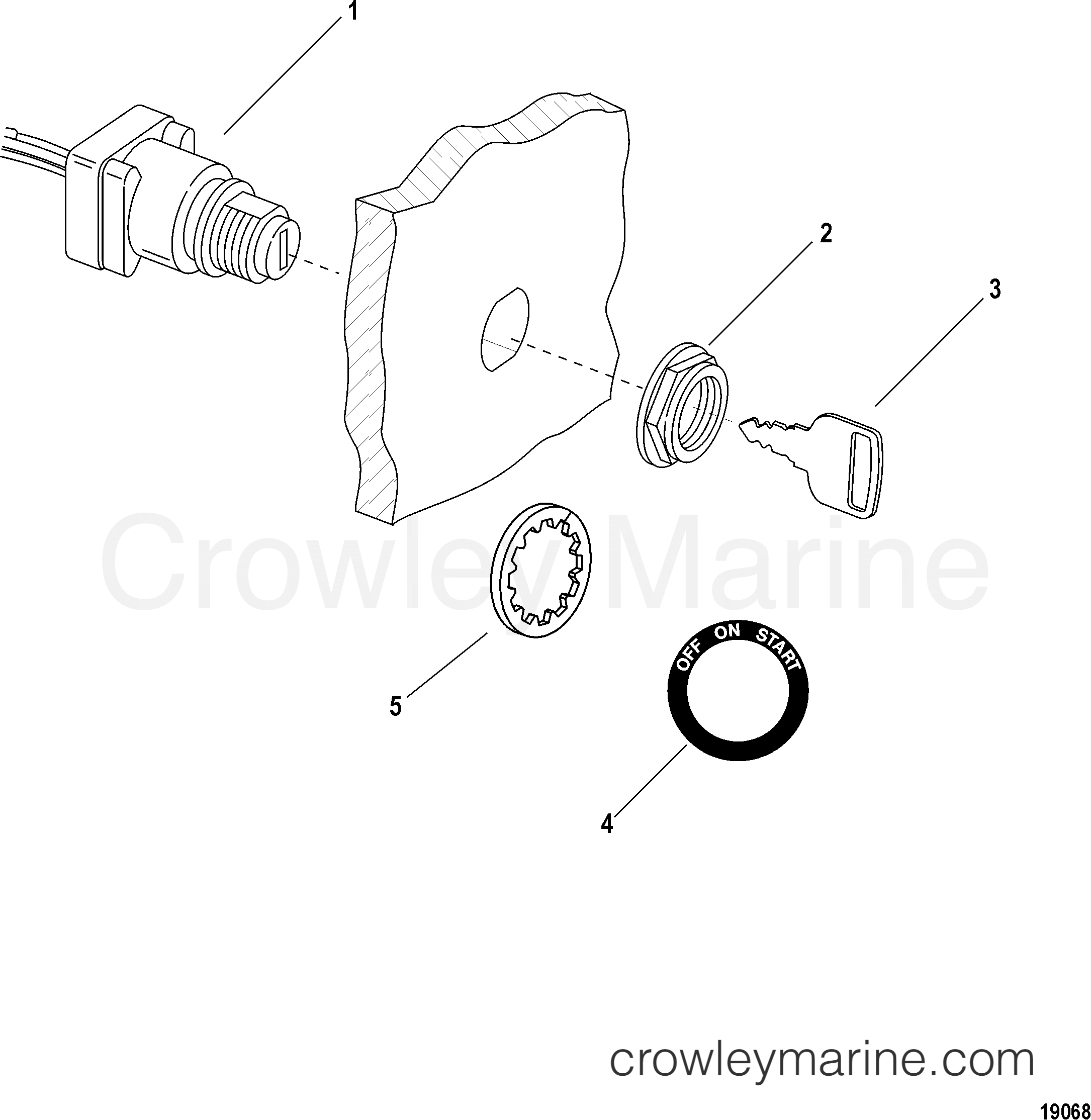 KEY SWITCH / KEY CHART 3 POSITION(897716K01 K02 Various Years Rigging Electrical 1994 & Up