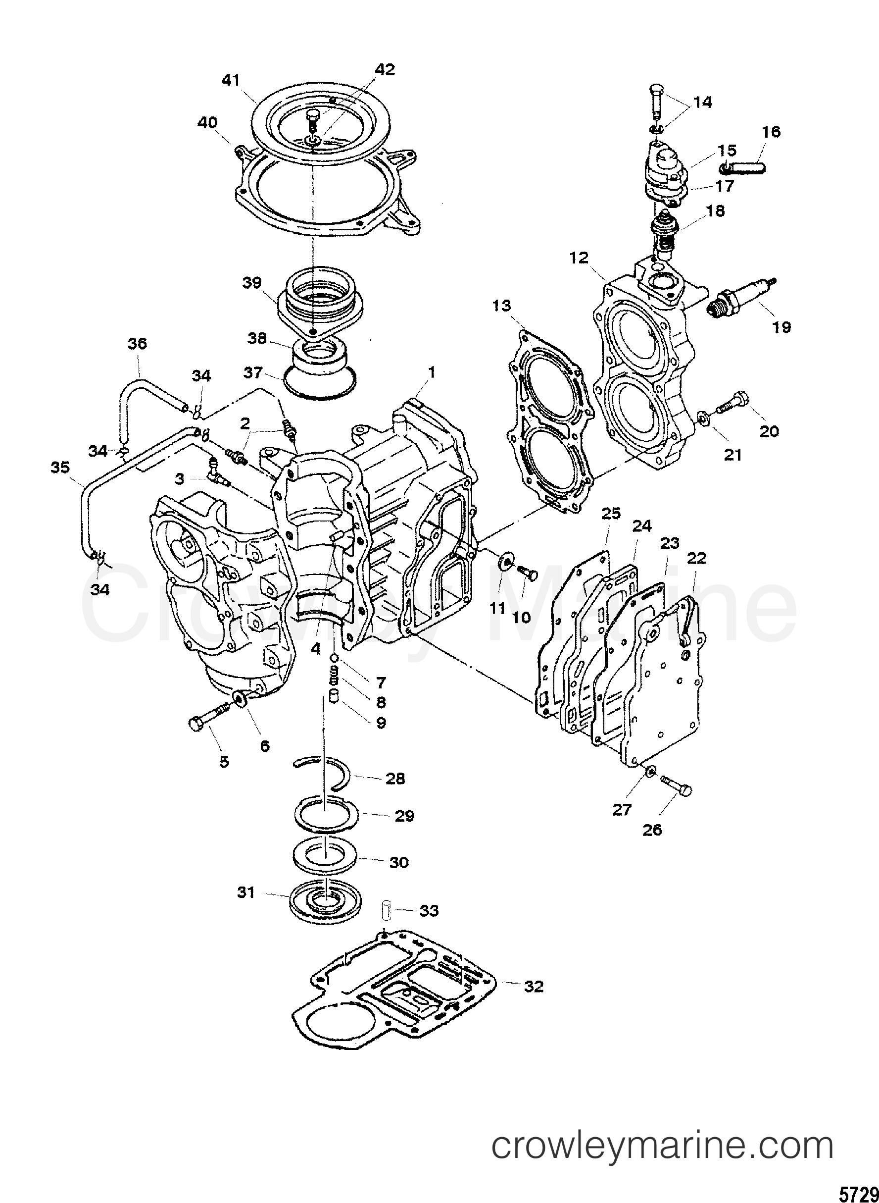 CYLINDER BLOCK - 2001 Outboard 15 [EL] 7015312KL | Crowley Marine