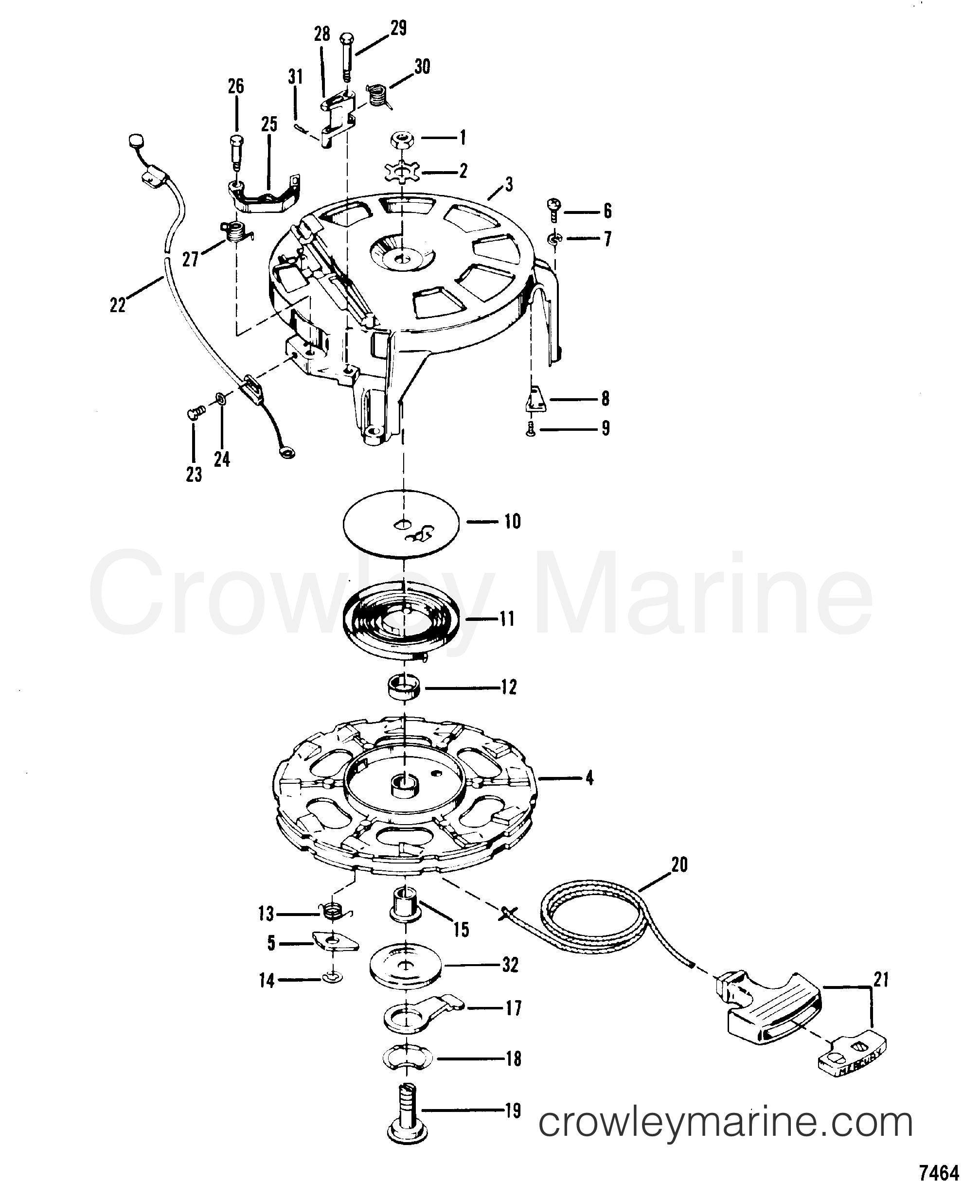 1988 Outboard 45 [ML/ALT] - 7045213ND - STARTER REWIND