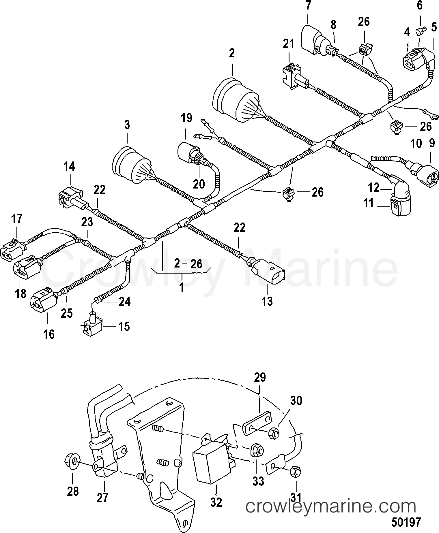 2012 Inboard Engine 2.5L TDI - 3D250010D - WIRING HARNESS, ENGINE