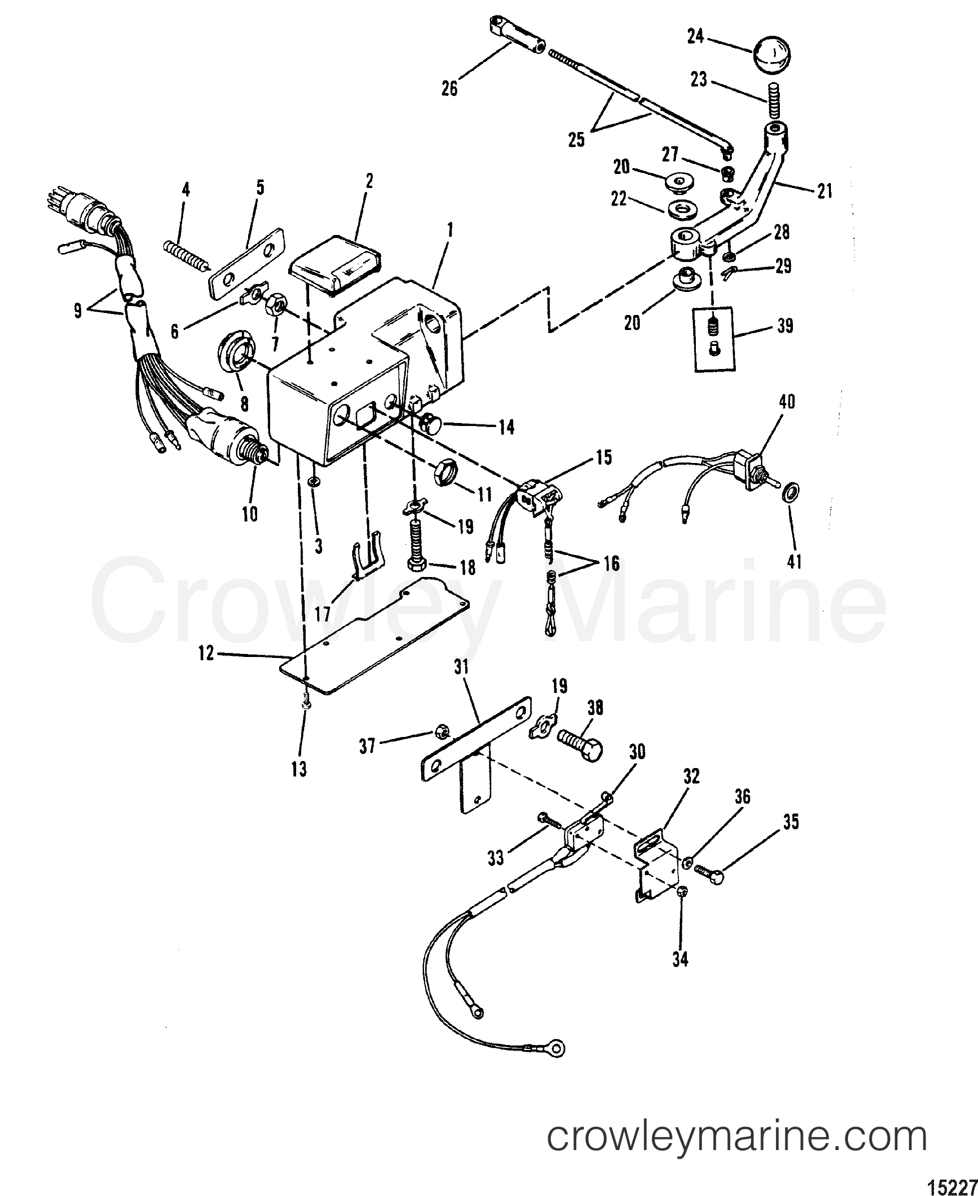 1991 Outboard 75 [ELHPTO] - 7075411YD - STEERING HANDLE COMPONENTS