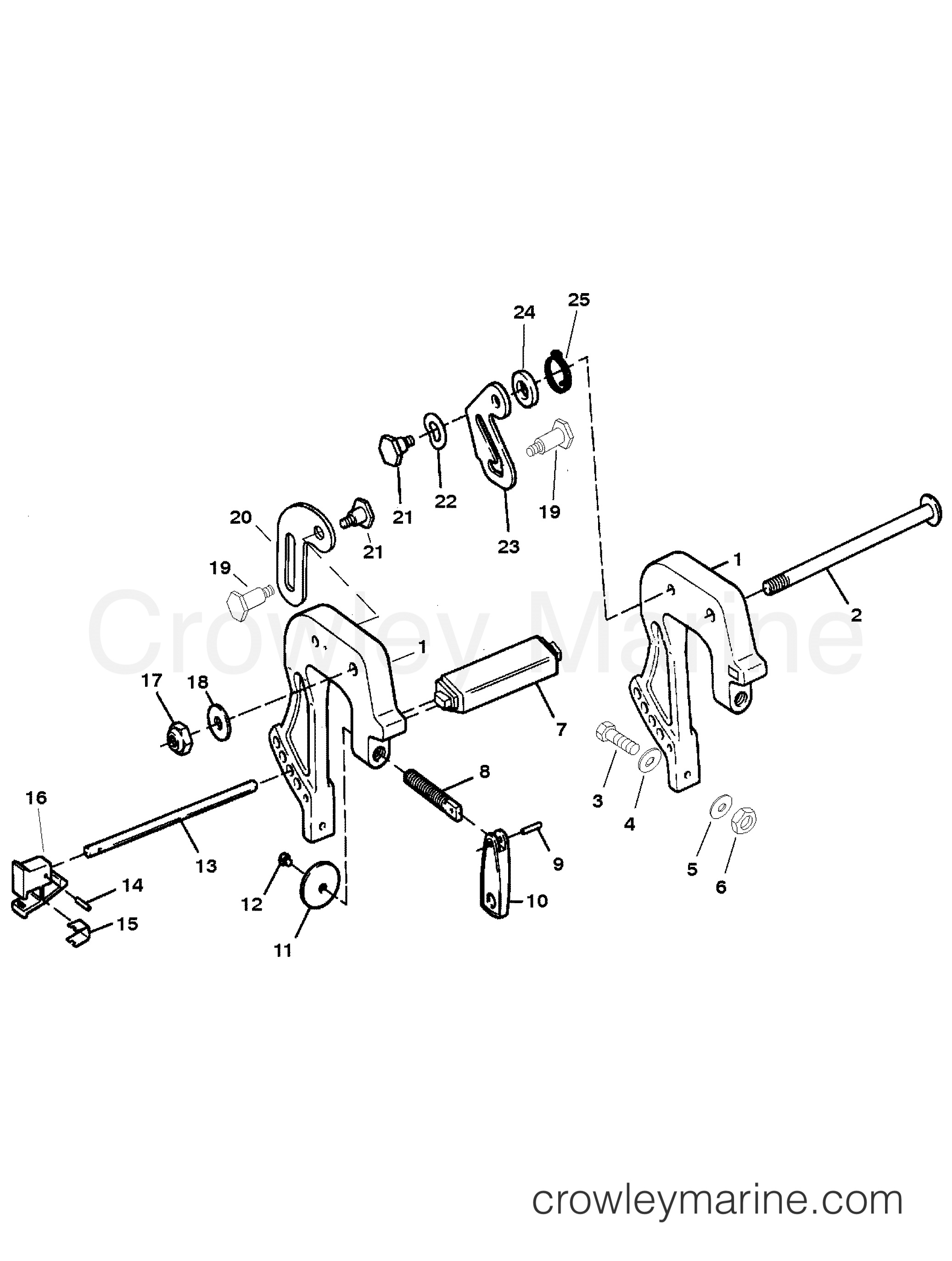 1995 Outboard 25 - H025211RD [MLH] - CLAMP BRACKETS