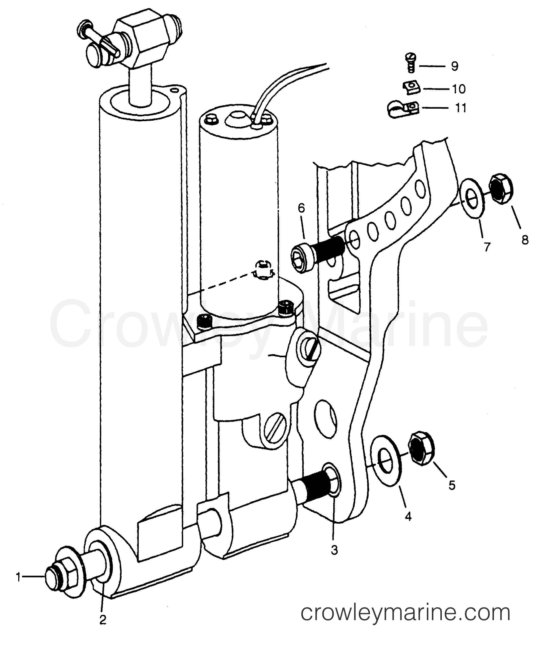 POWER TRIM MOUNTING 1995 Outboard 40 H040412RD [ELPT] Crowley Marine