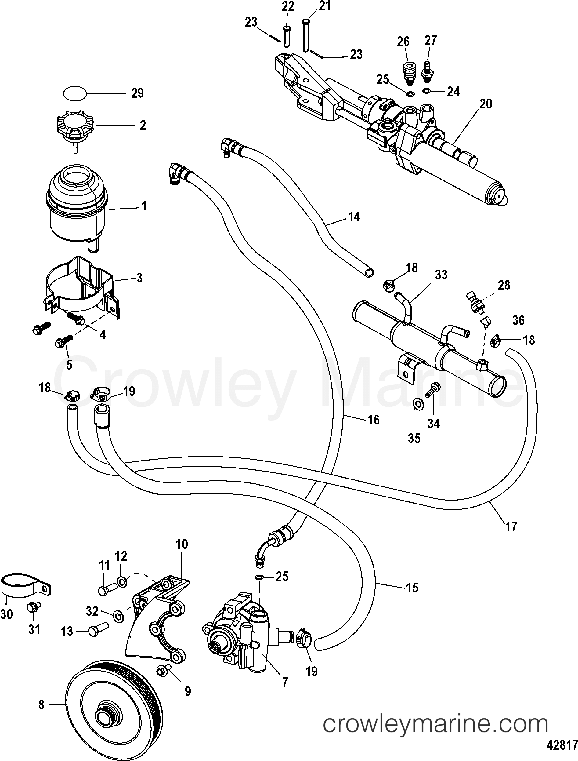 1998 Stern Drive 8.2L HO [BRAVO MPI] - 45020007E - STEERING COMPONENTS