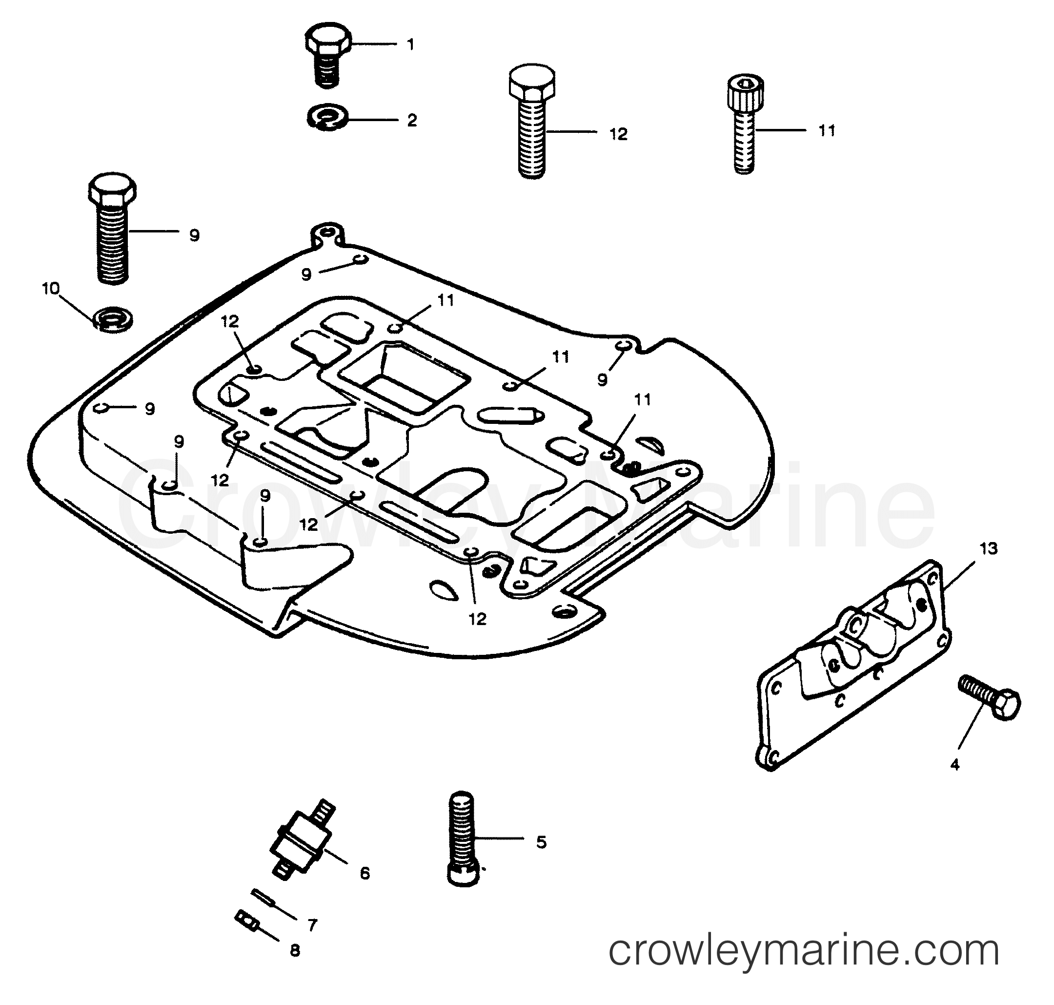 1988 Outboard 50 - 507D8D [Force] - SPACER PLATE