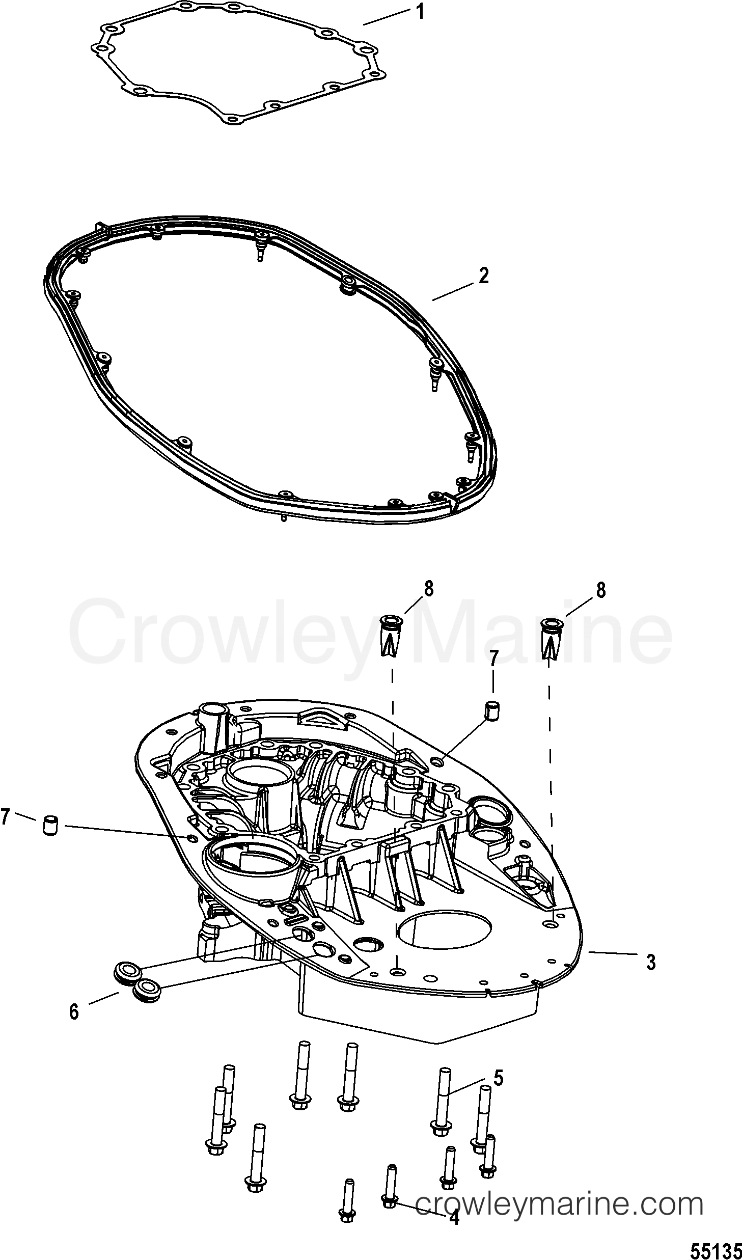 Serial Range Outboard 115 EFI (4-STROKE) - 2B080987 & Up - ADAPTOR PLATE