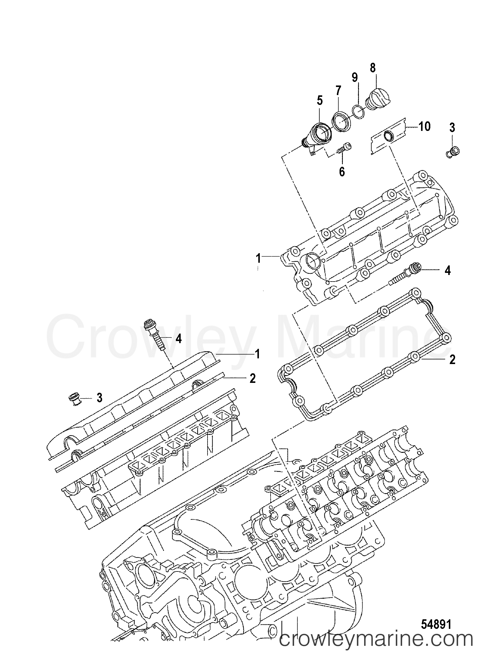 2012 Inboard Engine 4.2L TDI - 3D420004D - CYLINDER HEAD COVER