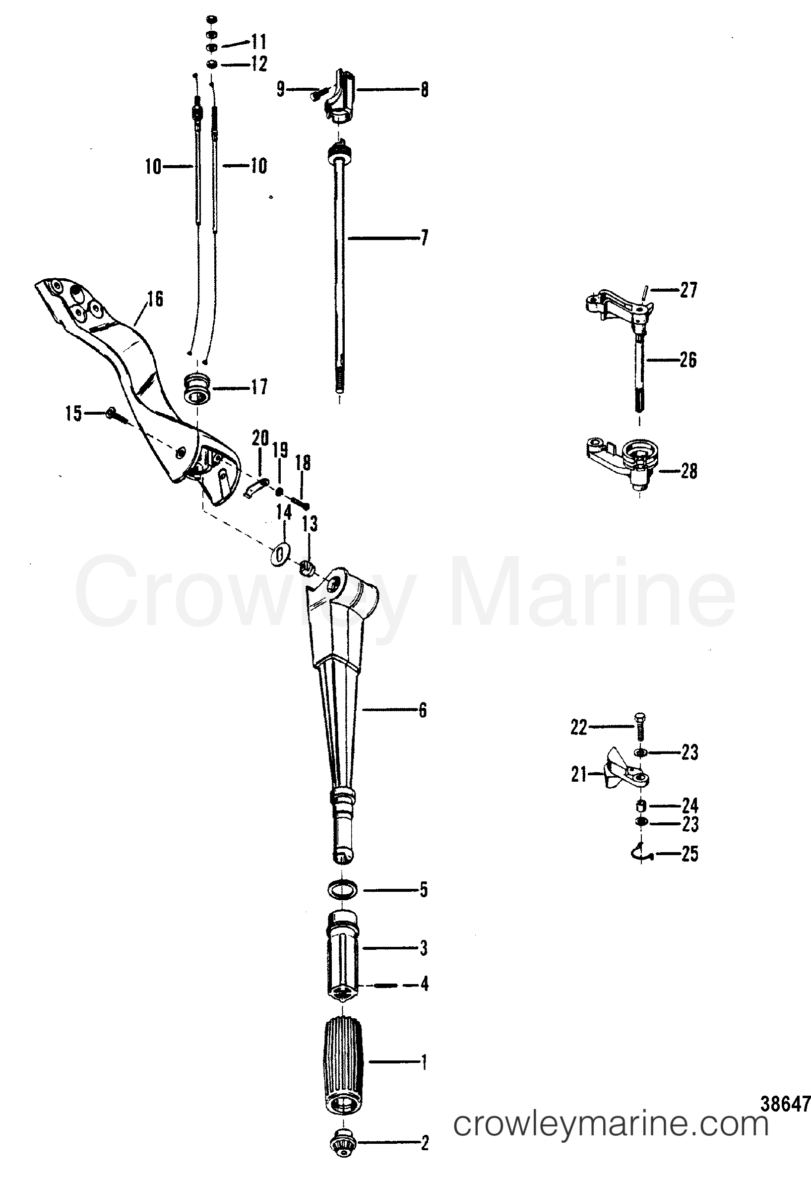 STEERING HANDLE AND THROTTLE LINKAGE 1979 Outboard 7.5 [EL] 1007529