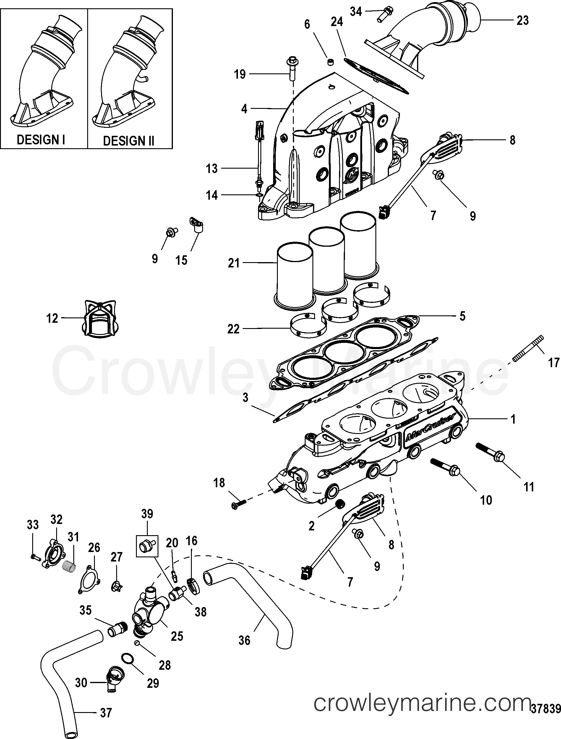 EXHAUST MANIFOLD 1998 Inboard Engine 8.1L HO [MPI DTS] 30810443U