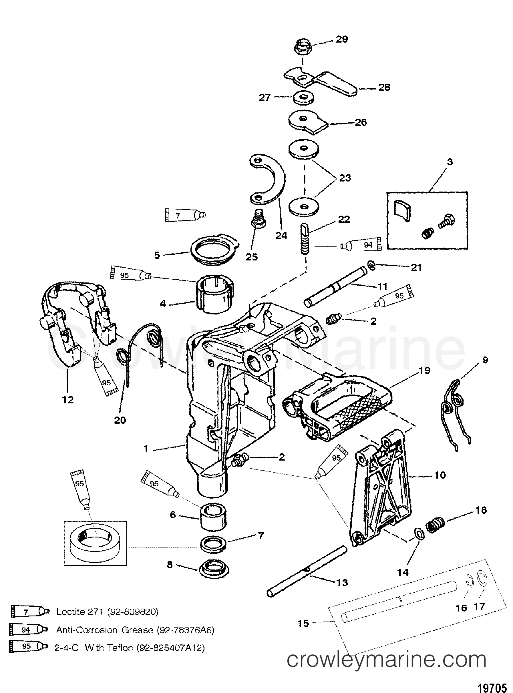 1997 Outboard 6 [MLH] - 7006211FD - SWIVEL BRACKET