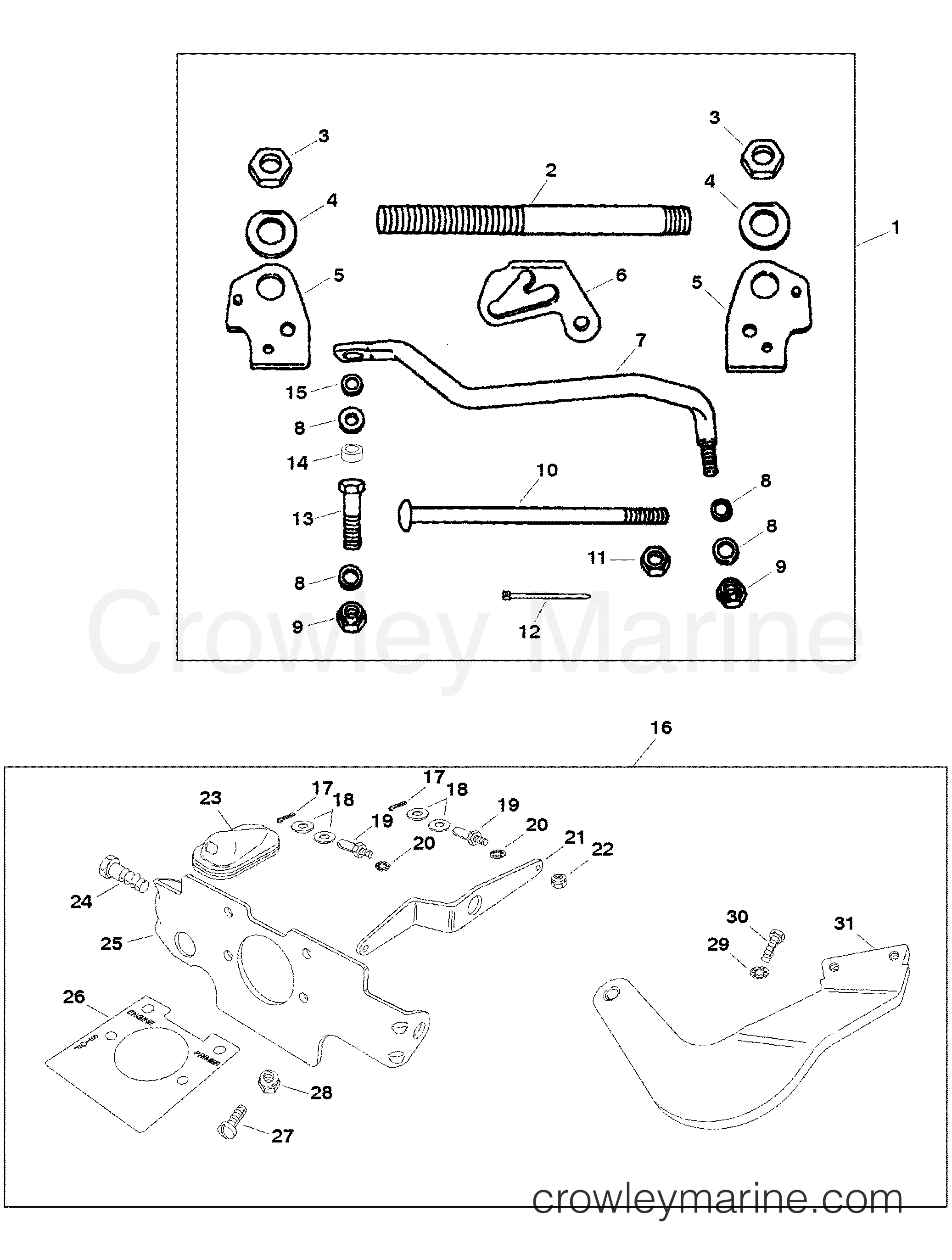 1997 Outboard 25 - H025201TS [MH] - REMOTE CONTROL LINKAGE