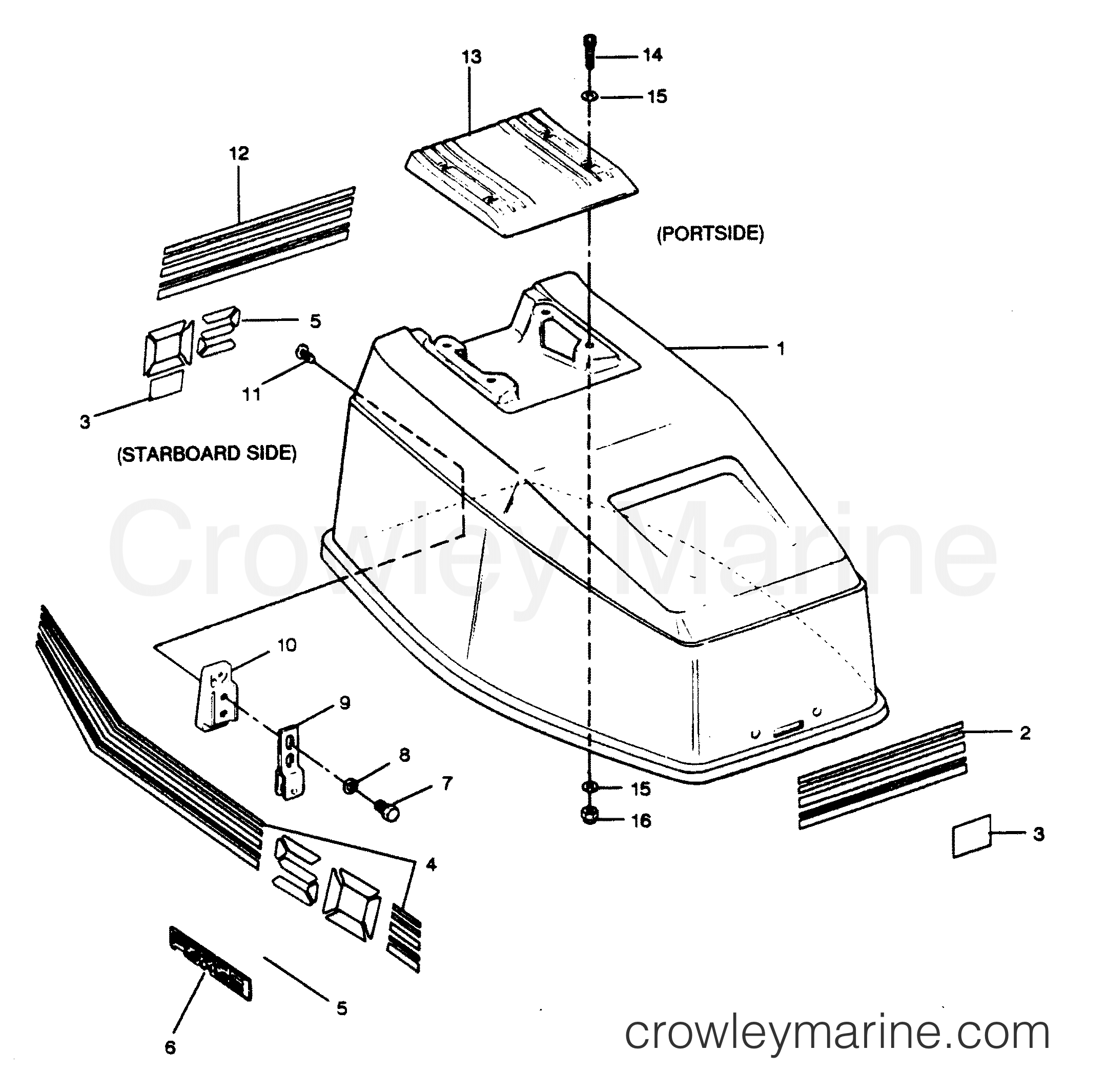 1988 Outboard 50 - 508M8B [Force] - ENGINE COVER BAYLINER MODELS