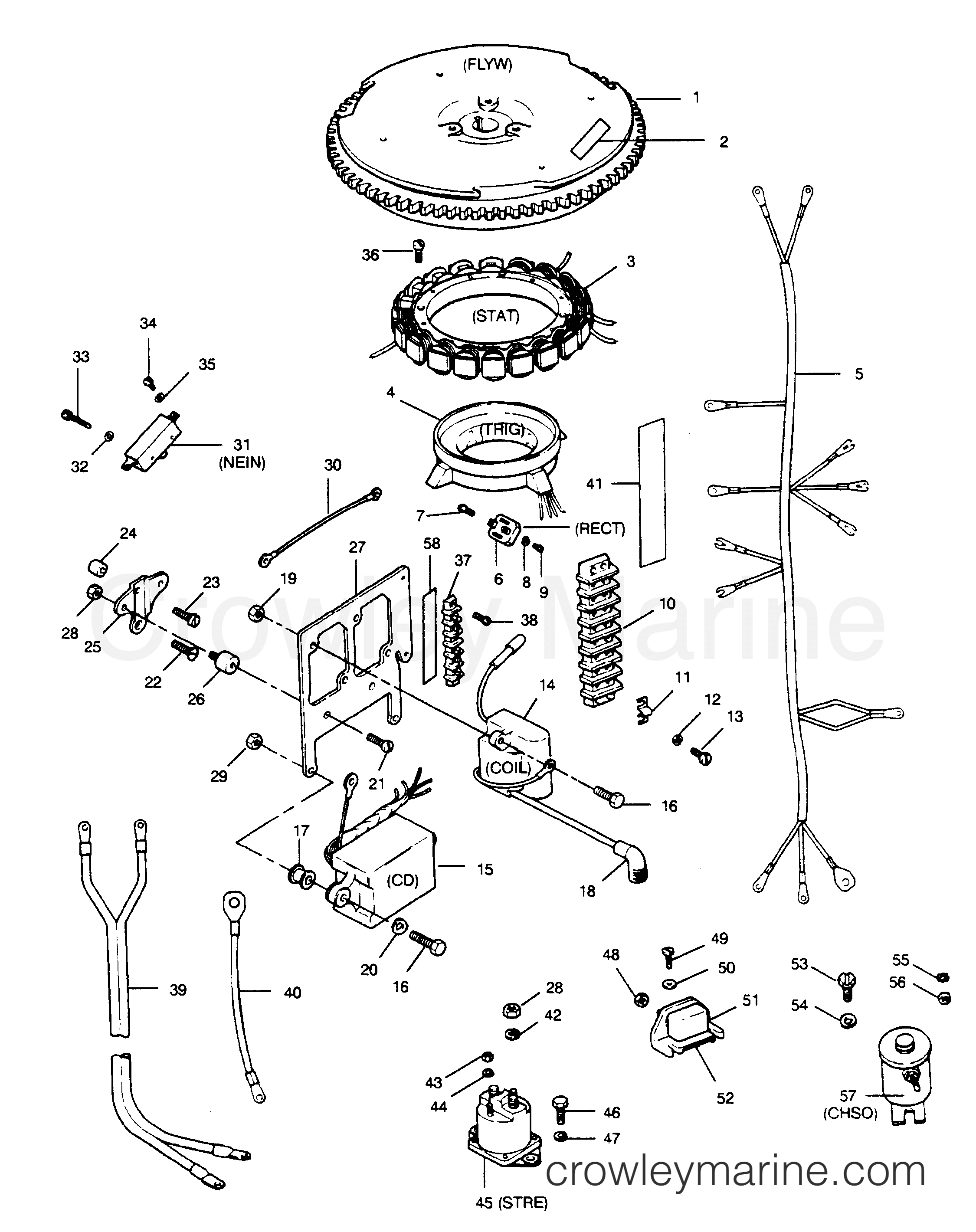 1990 Outboard 50 - 507F90A [Force] - ELECTRICAL COMPONENTS