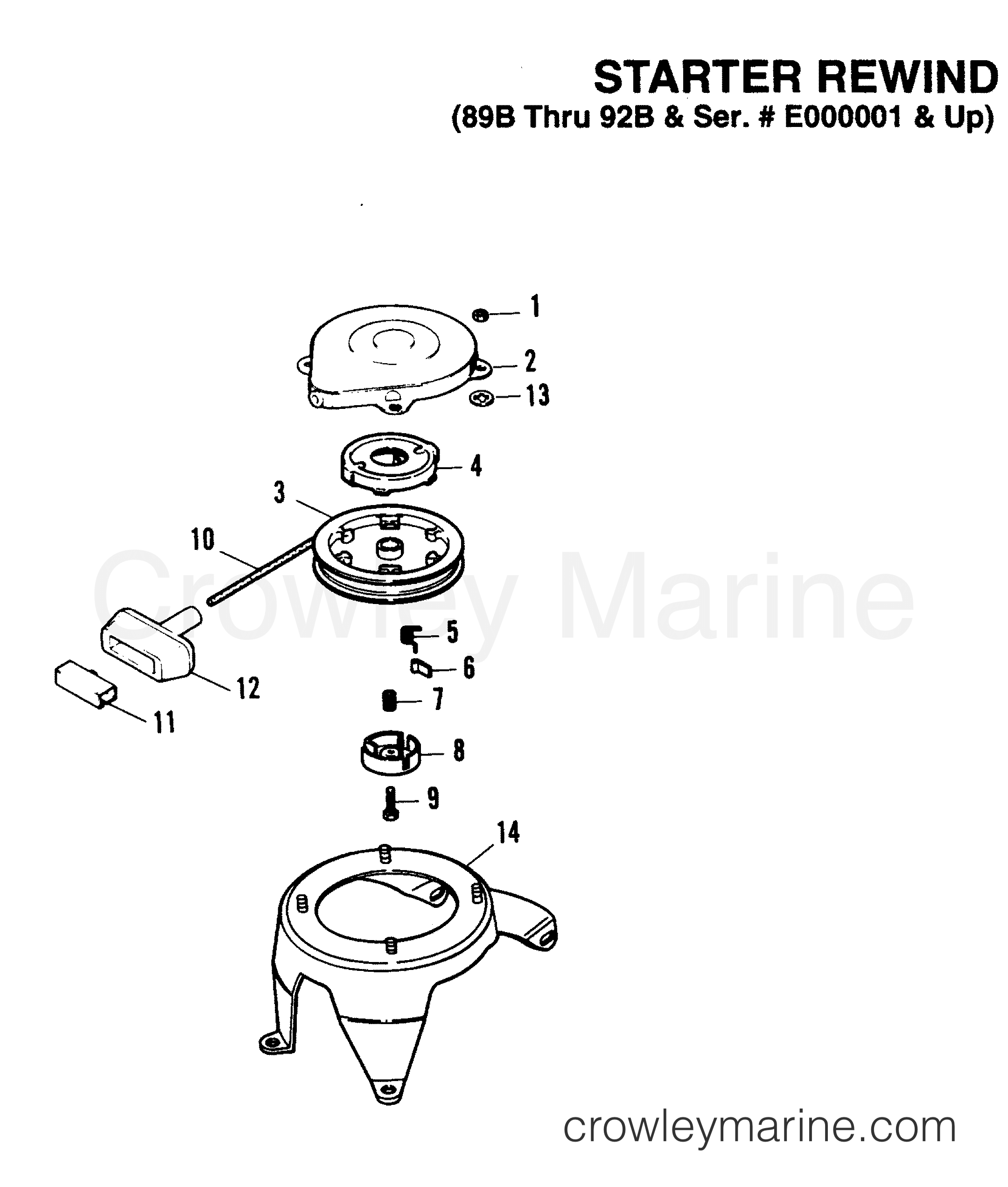 1990 Outboard 5 - H0052F90A [A] - STARTER REWIND (89B THRU 92B)