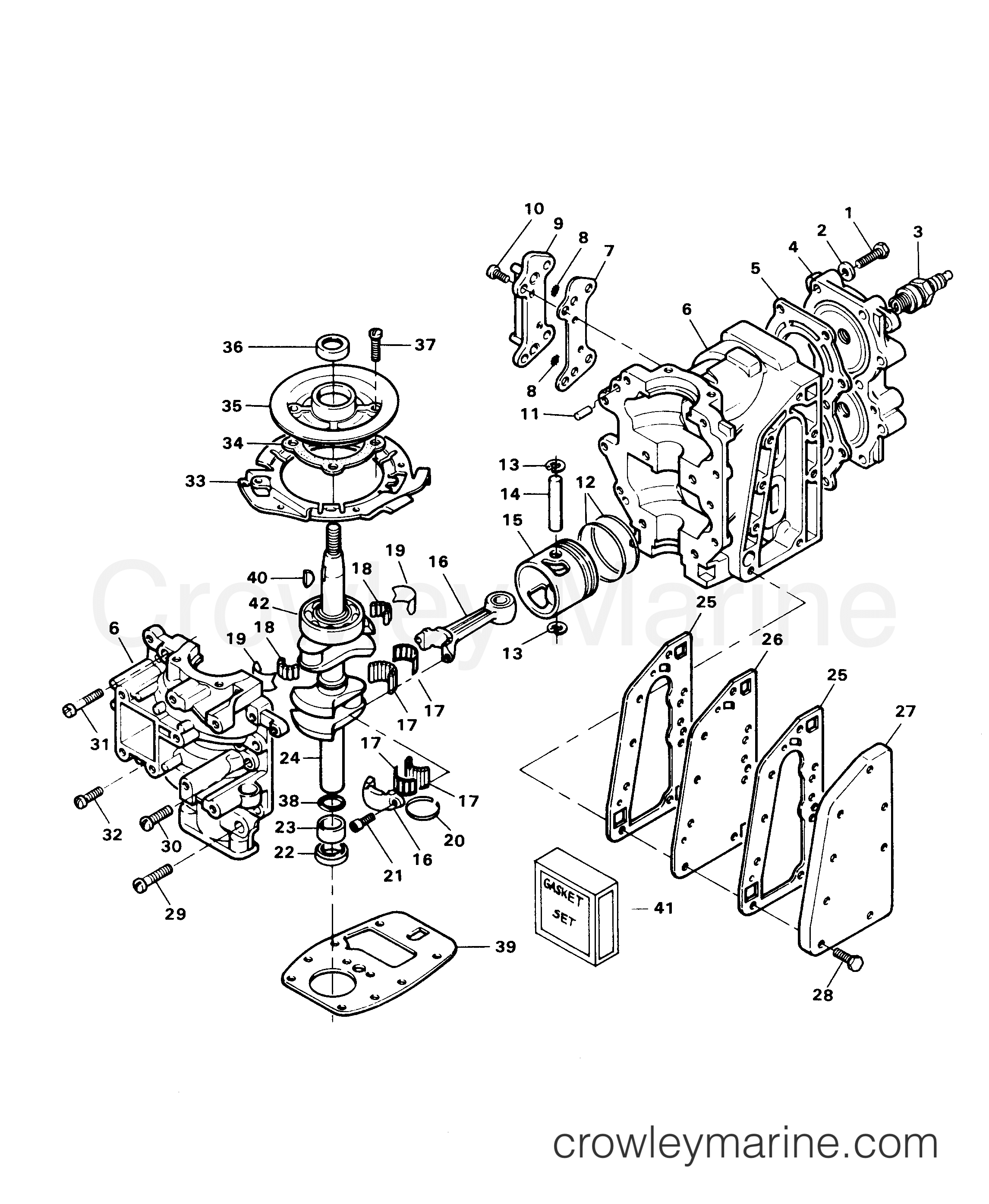 1984 Outboard 7.5 - 71C4E - POWER HEAD