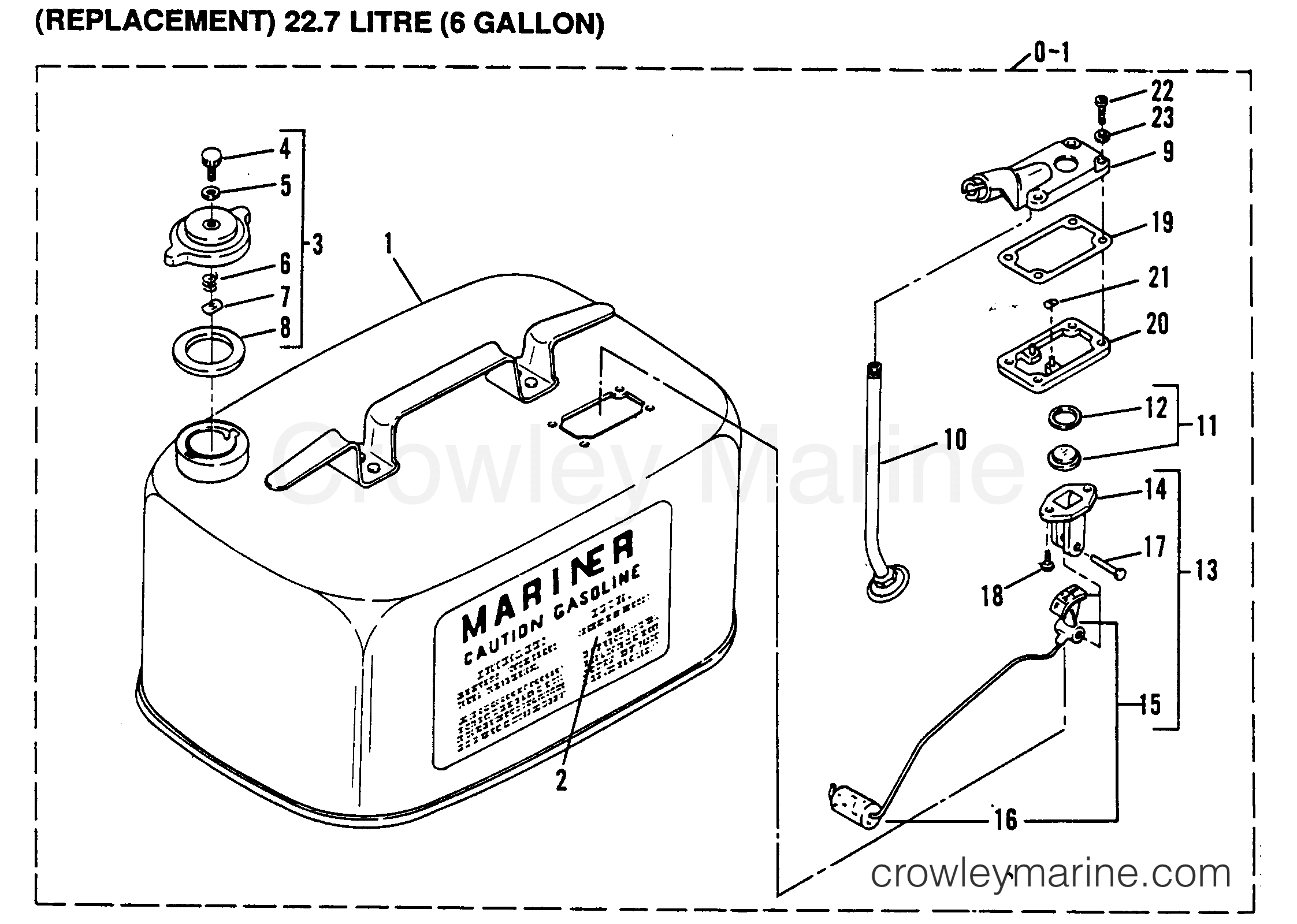 FUEL TANK (REPLACEMENT) 1977 Outboard 5 [ML] 7005227 Crowley Marine