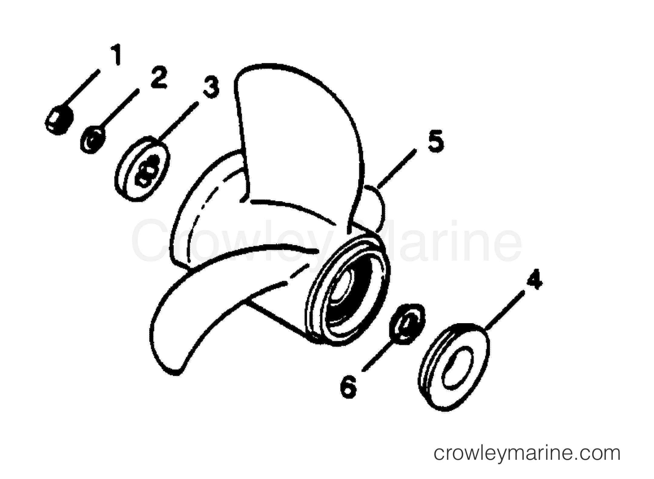 1989 Outboard 125 - 1254A9D [Force] - FLARED HUB PROPS