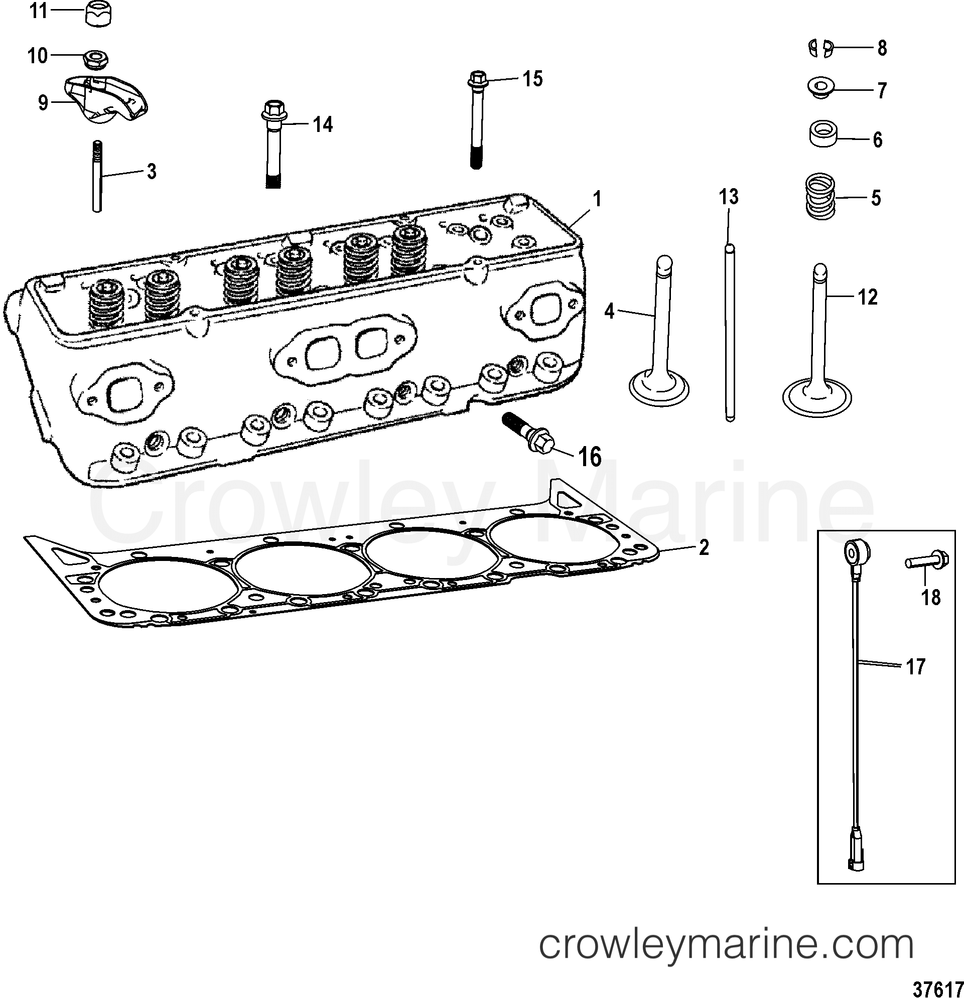 CYLINDER HEAD ASSEMBLY - 2014 Inboard Engine 5.7L [DTS HORIZ] 33500610U ...