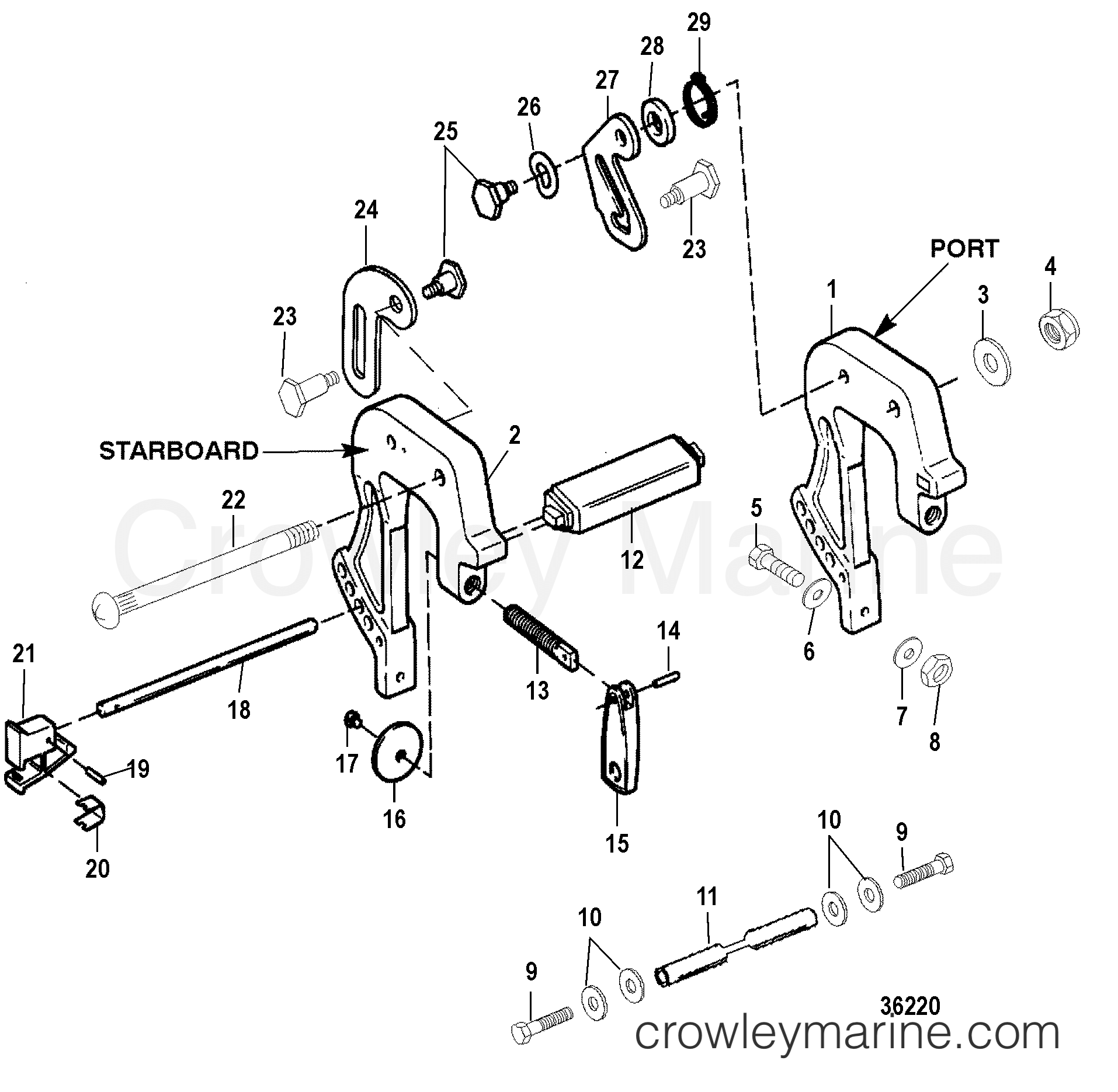 1998 Outboard 25 - H025211US [MLH] - CLAMP BRACKETS