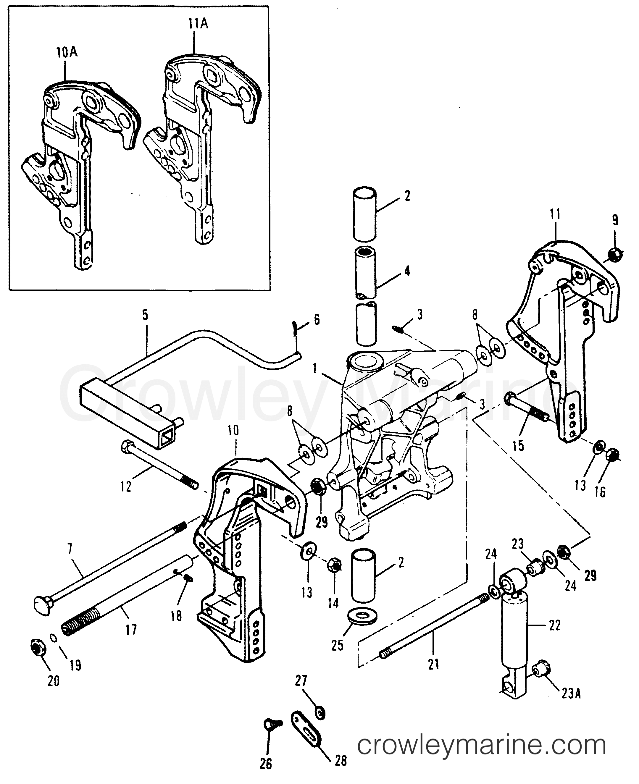 1990 Outboard 150 - H1501F90D [D] - SWIVEL BRACKET / STERN BRACKETS